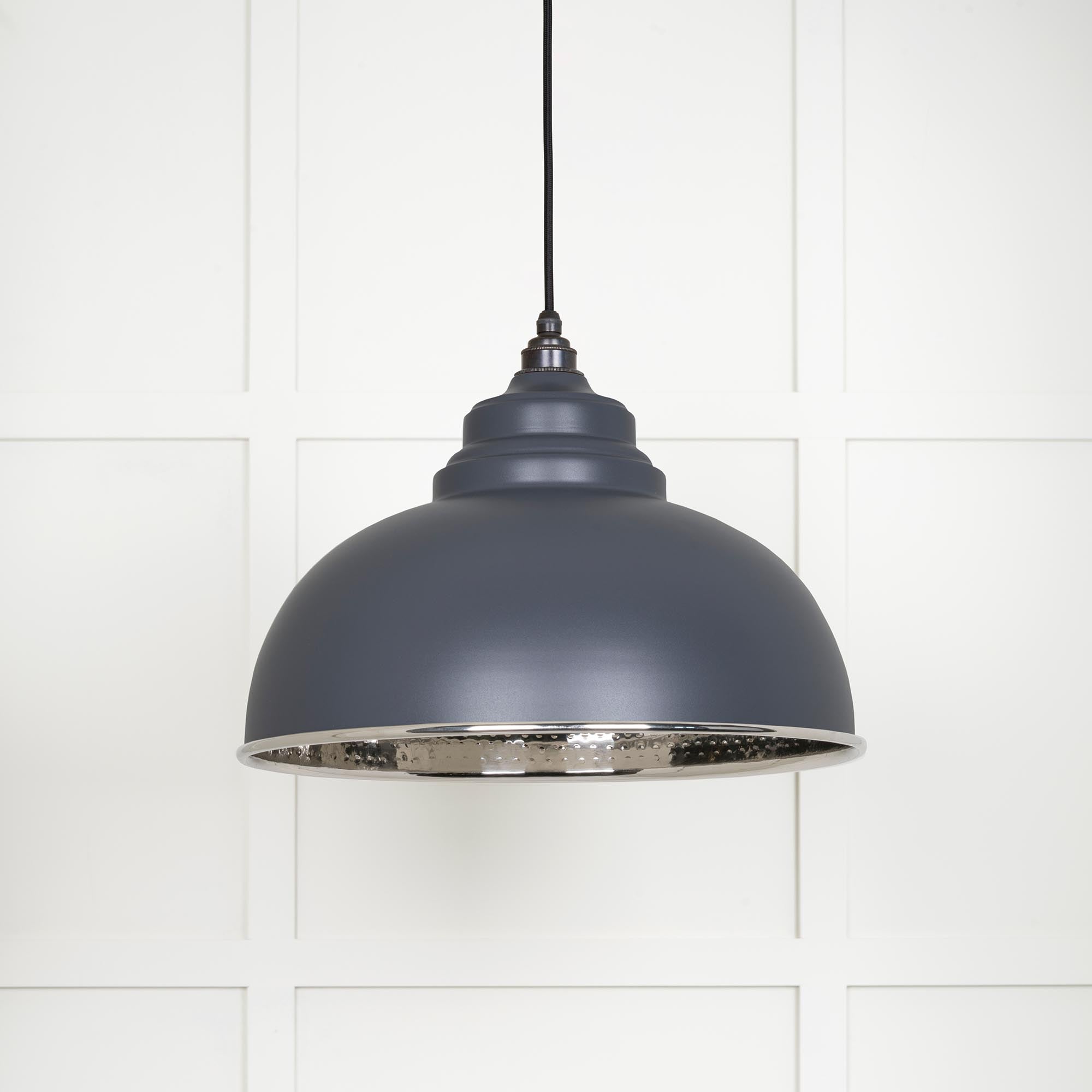 Hammered Nickel Harborne Pendant in Slate | From The Anvil - Harborne - From The Anvil - Yester Home