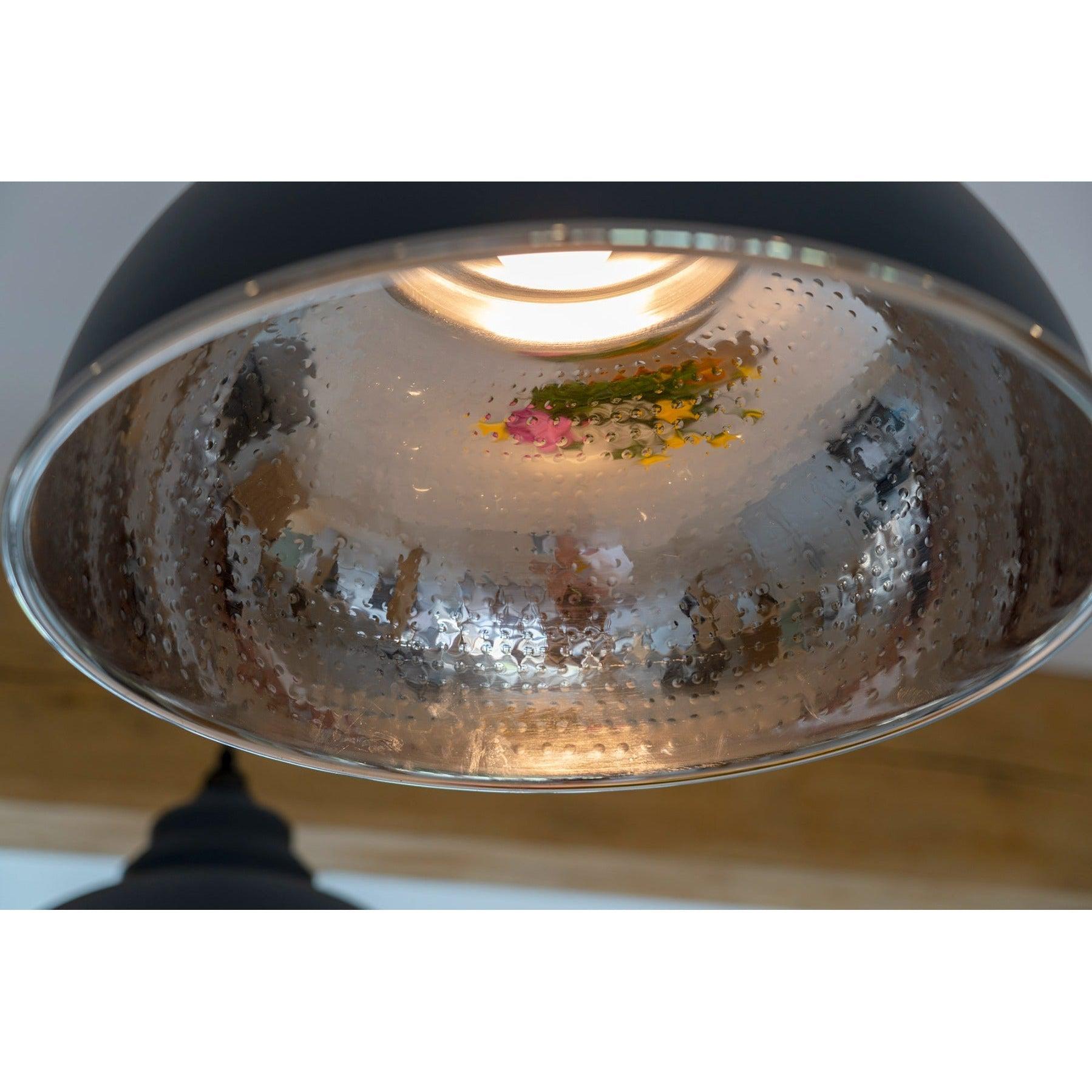 Hammered Nickel Harborne Pendant in Slate | From The Anvil-Harborne-Yester Home