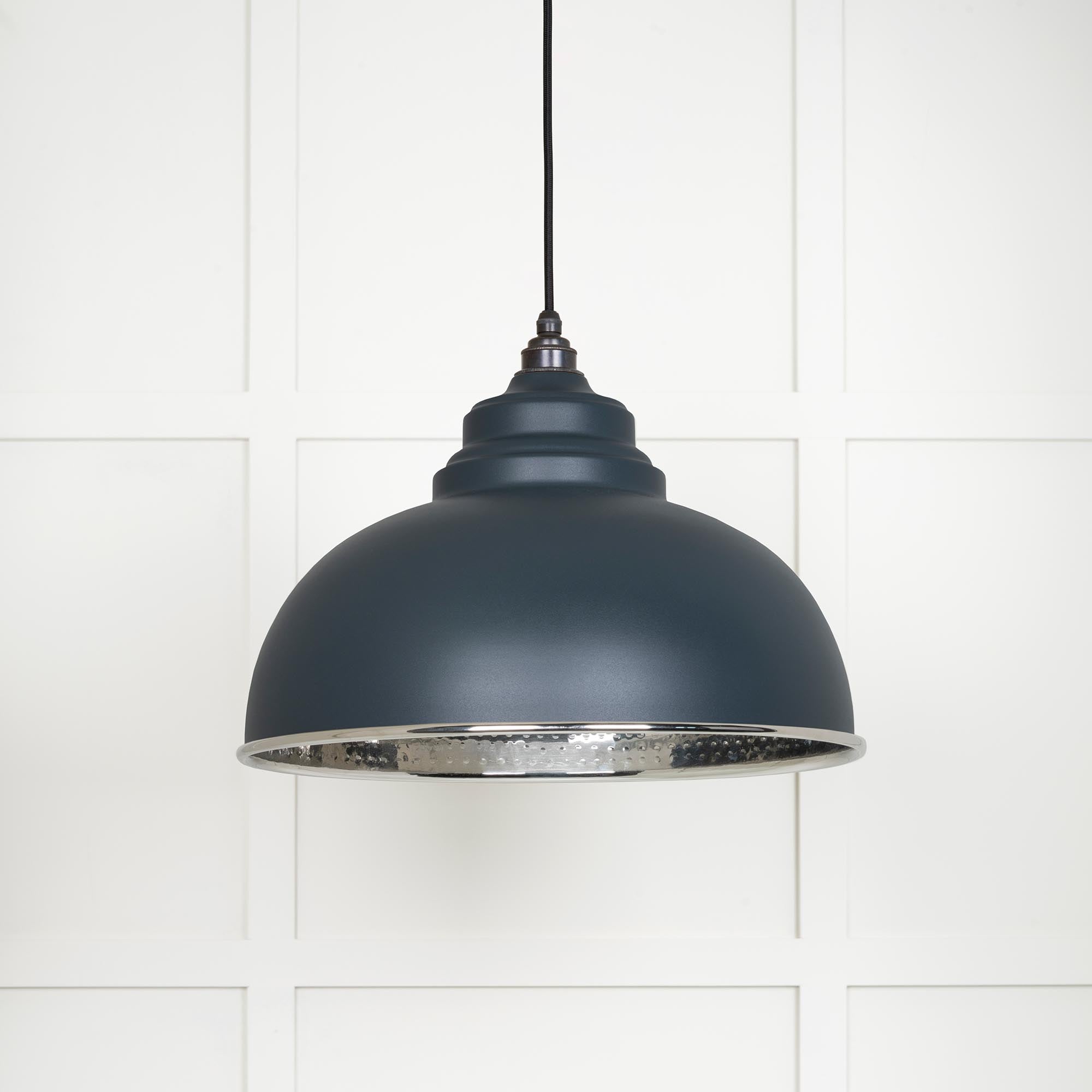 Hammered Nickel Harborne Pendant in Soot | From The Anvil - Harborne - From The Anvil - Yester Home