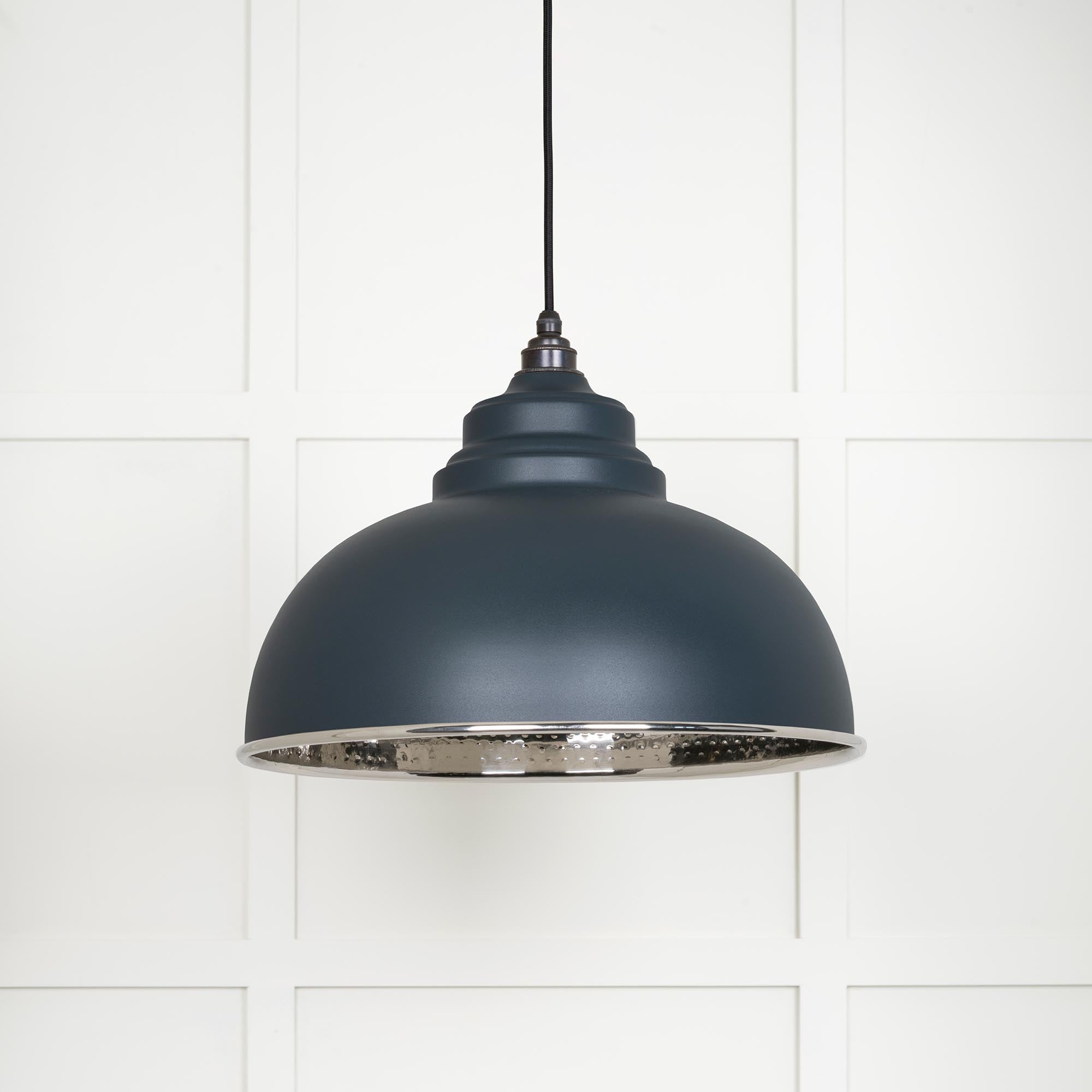Hammered Nickel Harborne Pendant in Soot | From The Anvil - Harborne - From The Anvil - Yester Home