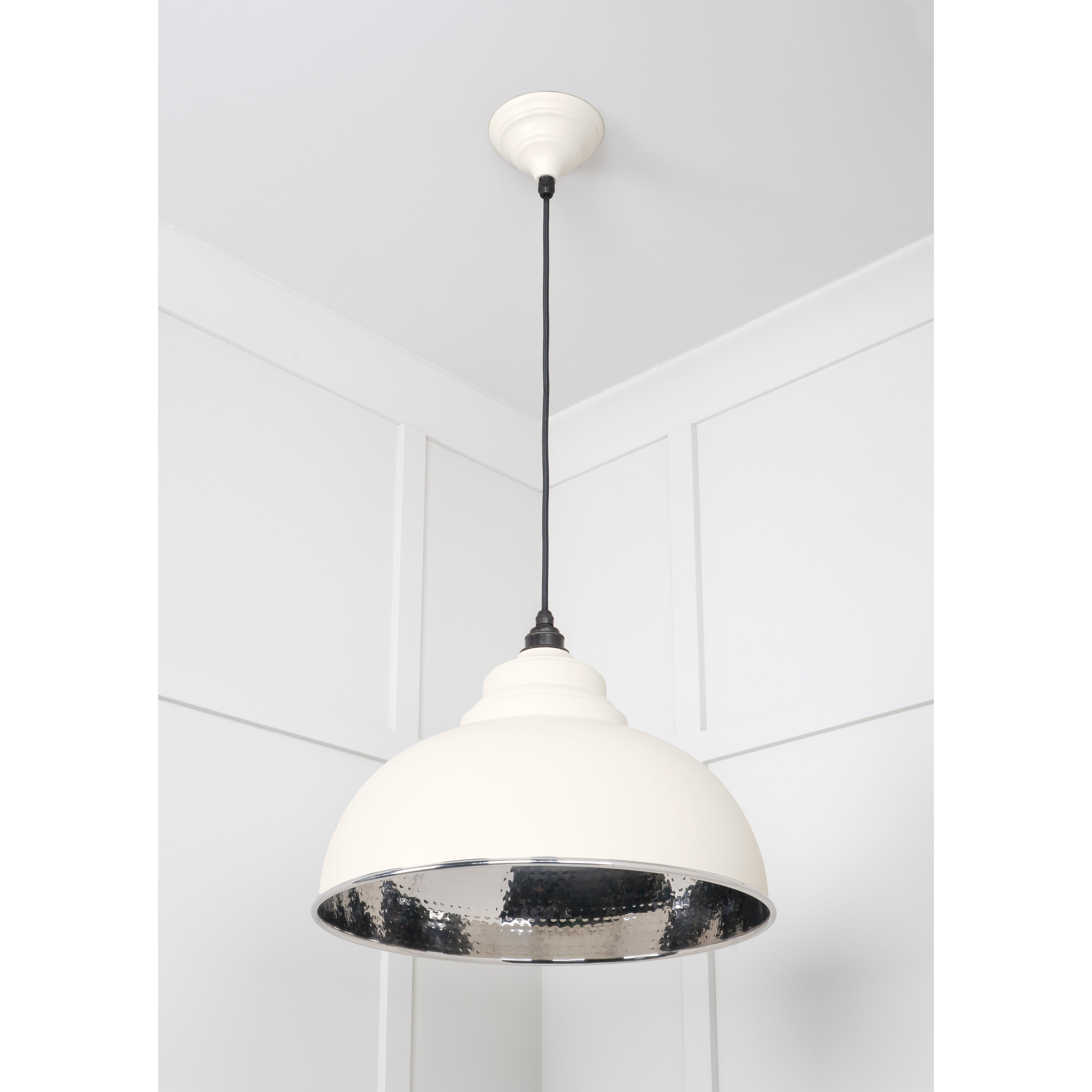 Hammered Nickel Harborne Pendant in Teasel | From The Anvil-Harborne-Yester Home