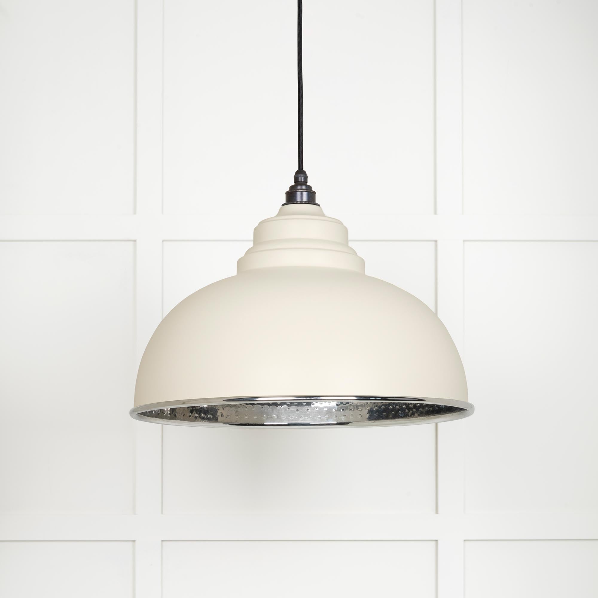 Hammered Nickel Harborne Pendant in Teasel | From The Anvil - Harborne - From The Anvil - Yester Home