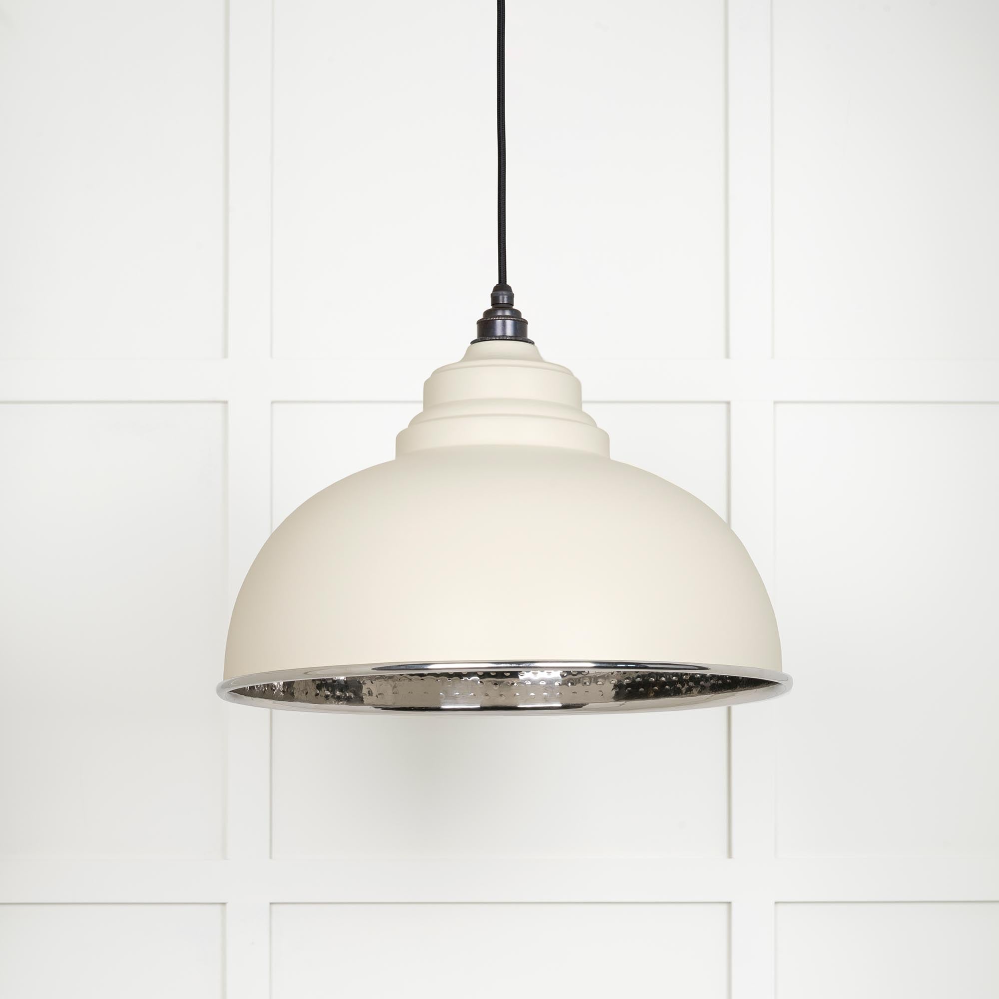 Hammered Nickel Harborne Pendant in Teasel | From The Anvil - Harborne - From The Anvil - Yester Home