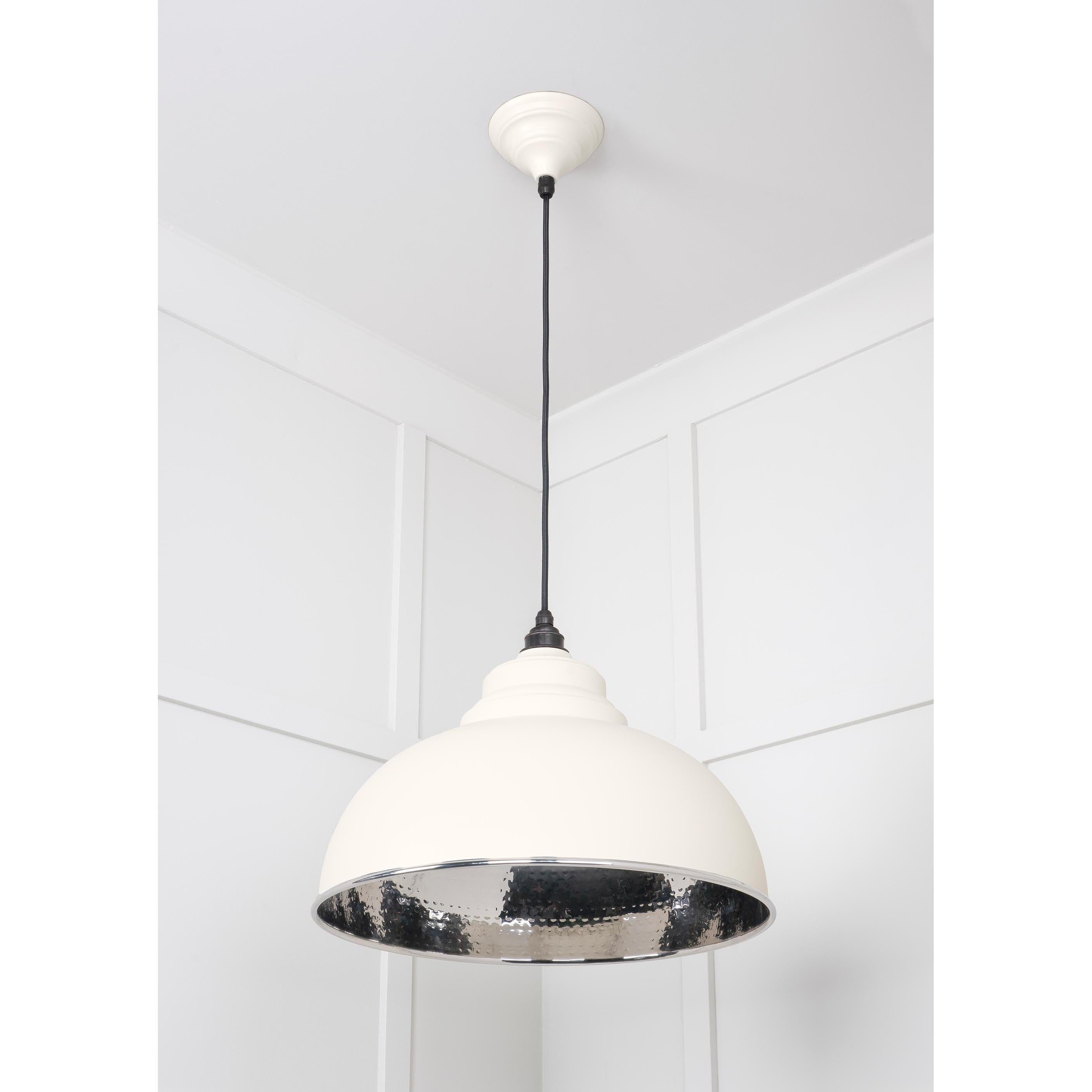 Hammered Nickel Harborne Pendant in Teasel | From The Anvil - Harborne - From The Anvil - Yester Home