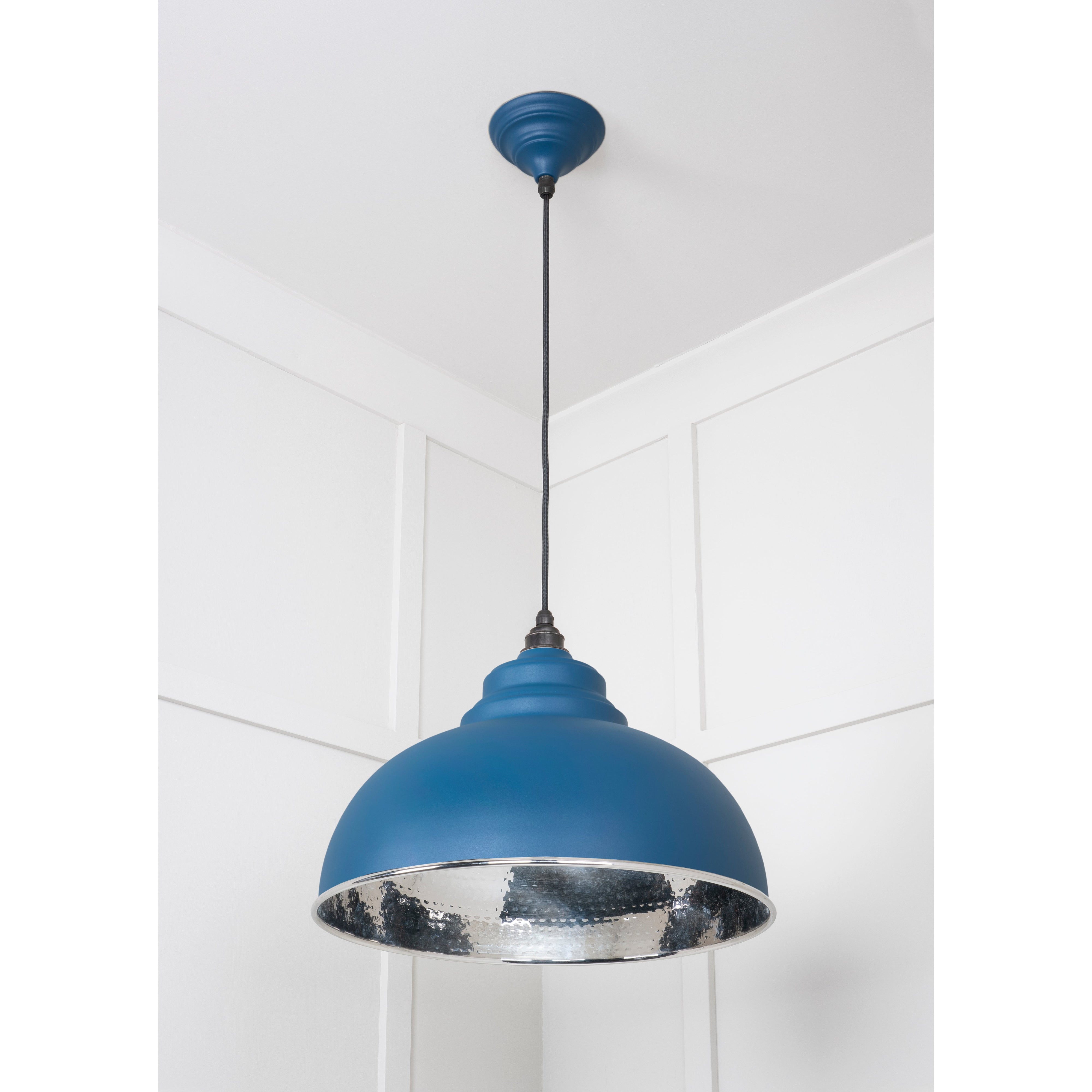 Hammered Nickel Harborne Pendant in Upstream | From The Anvil-Harborne-Yester Home