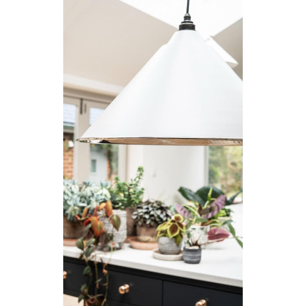 Hammered Nickel Hockley Pendant in Birch | From The Anvil-Hockley-Yester Home
