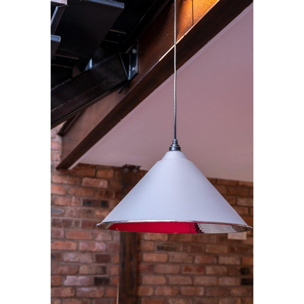 Hammered Nickel Hockley Pendant in Bluff | From The Anvil-Hockley-Yester Home