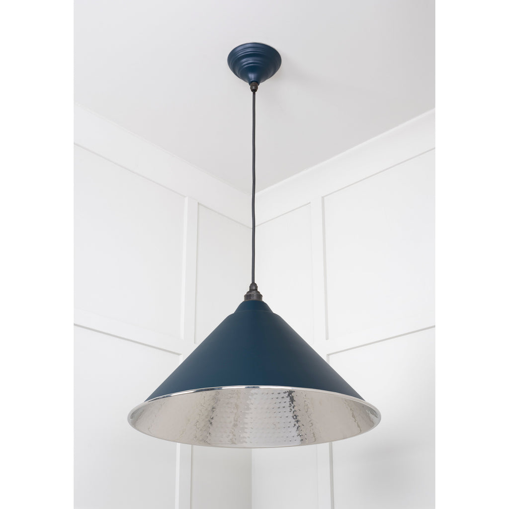 Hammered Nickel Hockley Pendant in Dusk | From The Anvil-Hockley-Yester Home