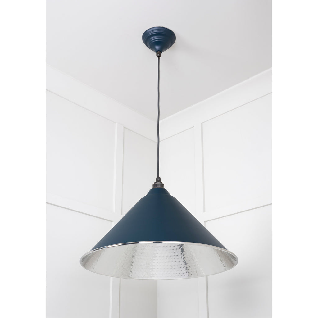 Hammered Nickel Hockley Pendant in Dusk | From The Anvil-Hockley-Yester Home