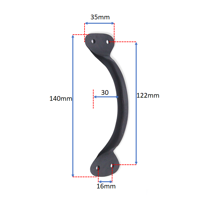 Hammered Pull Handle Medium Matt Black-Cupboard Pulls-Yester Home