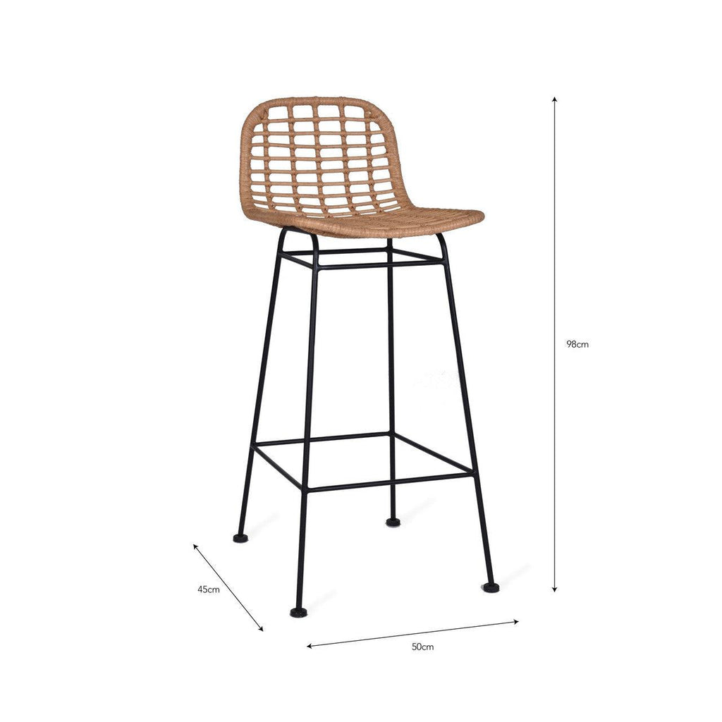 Hampstead Bar Stool - PE Bamboo-Outdoor Bar Tables & Sets-Yester Home