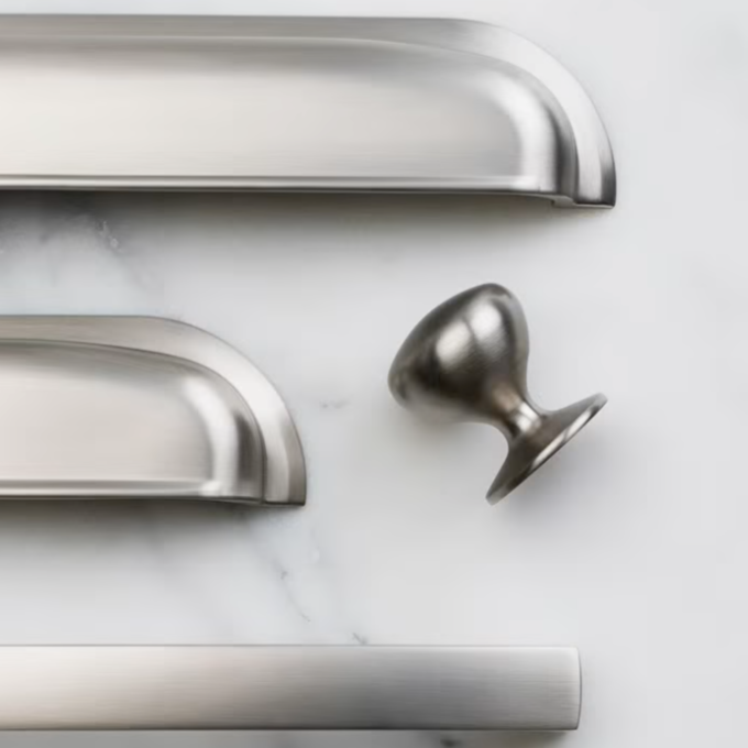 Hampton Brushed Satin Nickel Cupboard Handles-Cabinet Handles-Yester Home