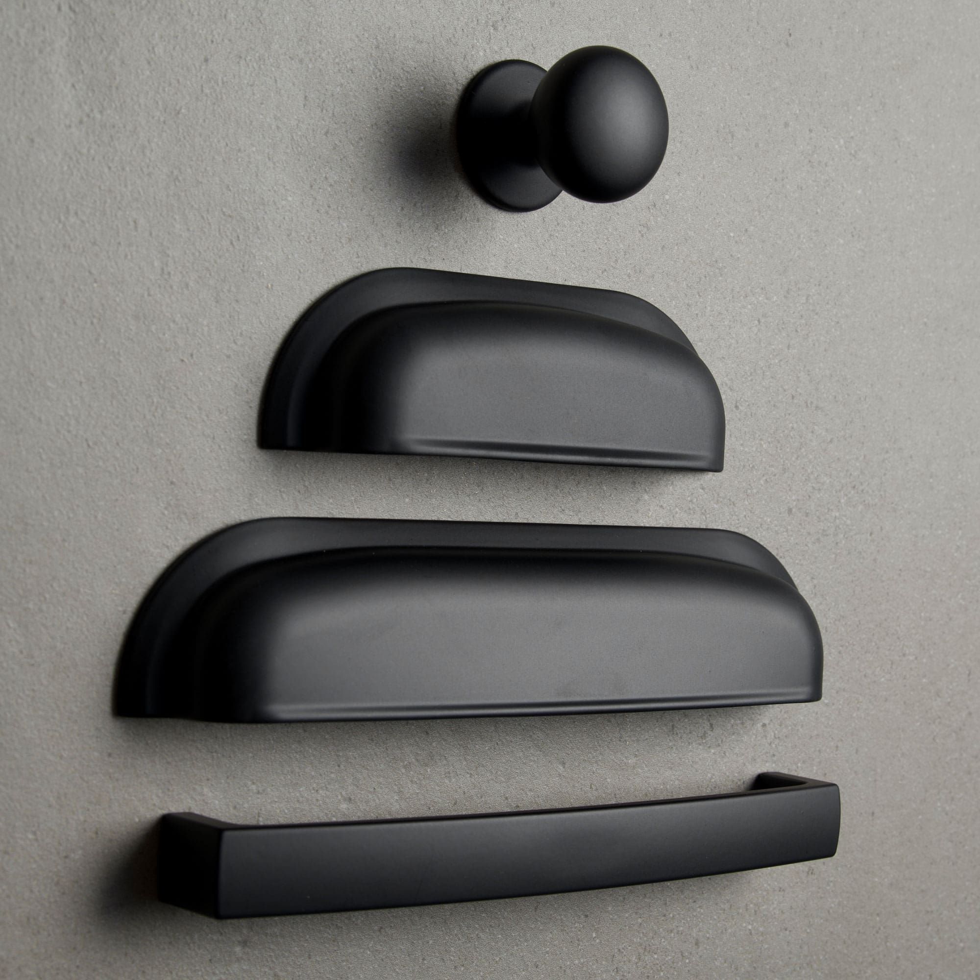 Hampton Matt Black Cupboard Handles-Cabinet Handles-Yester Home