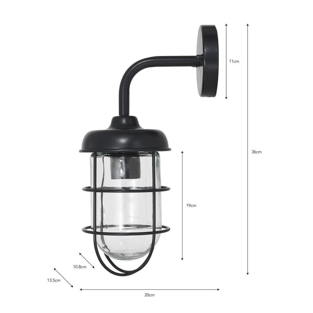 Harbour Wall Light in Carbon - Steel-Outdoor Lighting-Yester Home