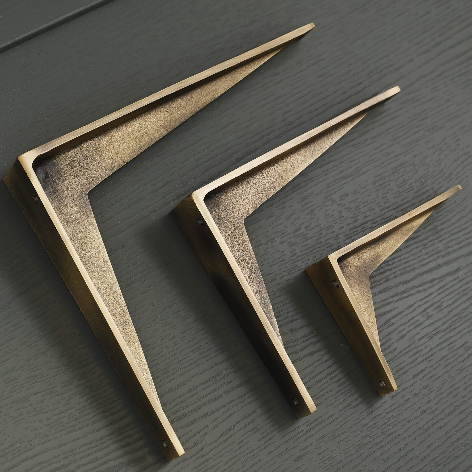 Heritage Shelf Bracket | Aged Brushed Brass - Brass Shelf Brackets - Yester Home - Yester Home