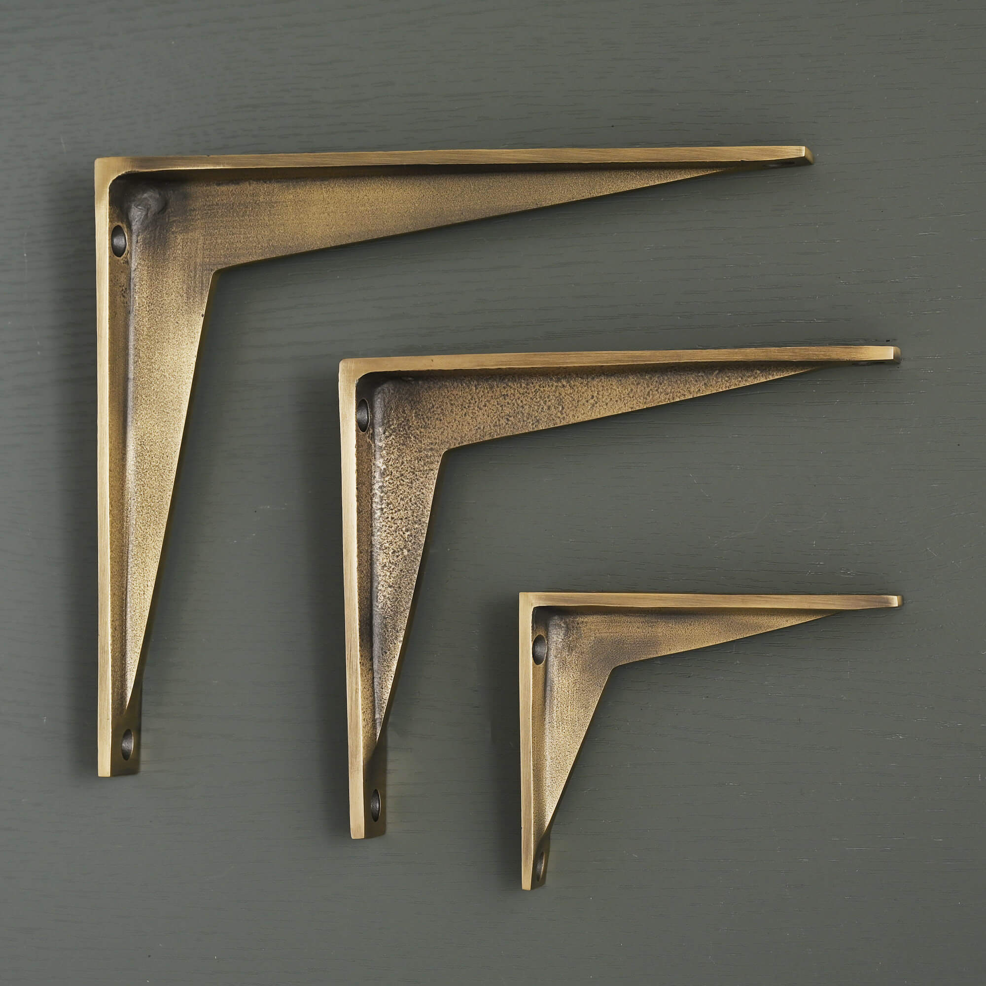 Heritage Shelf Bracket | Aged Brushed Brass - Brass Shelf Brackets - Yester Home - Yester Home