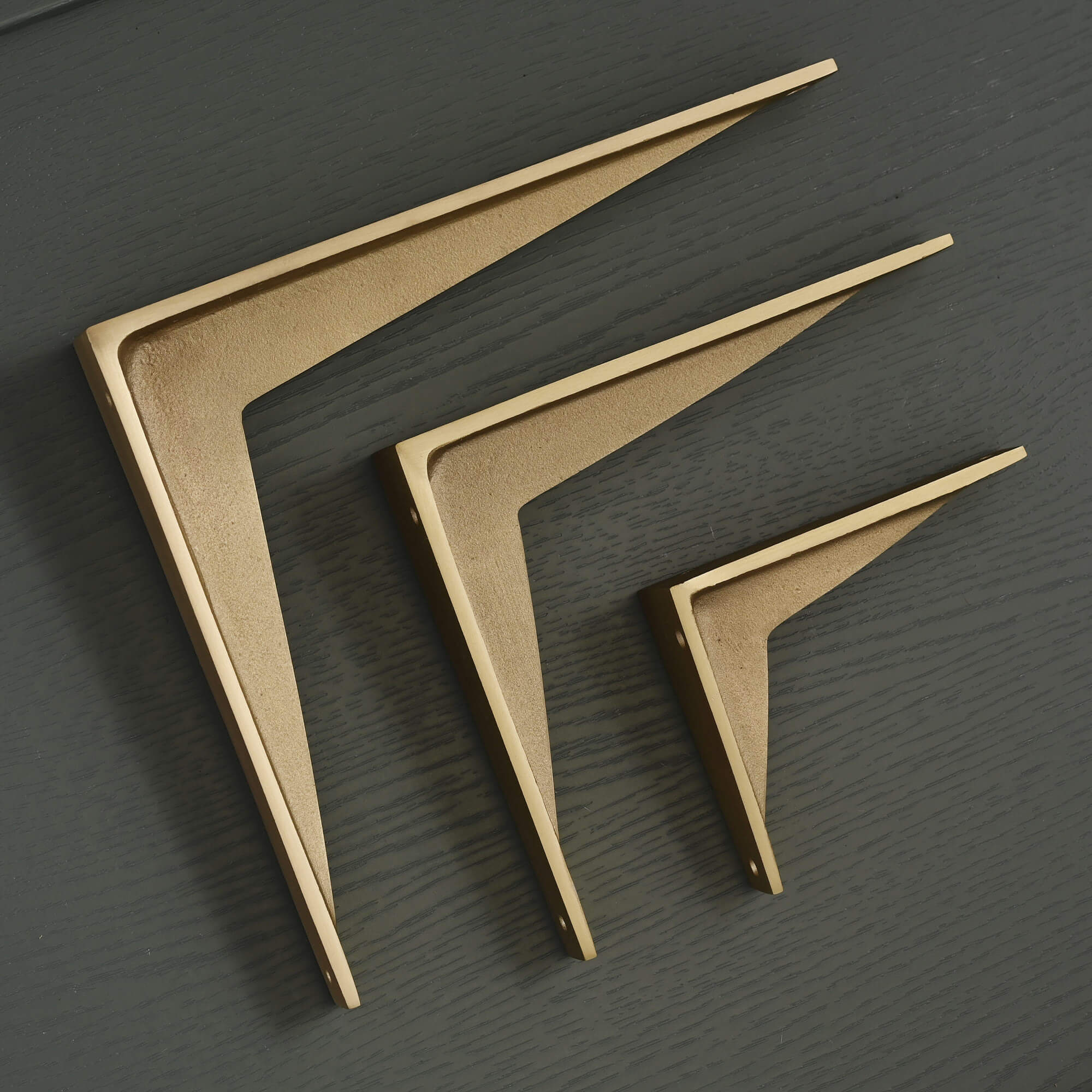 Heritage Shelf Bracket | Brushed Satin Brass Lacquered - Brass Shelf Brackets - Yester Home - Yester Home