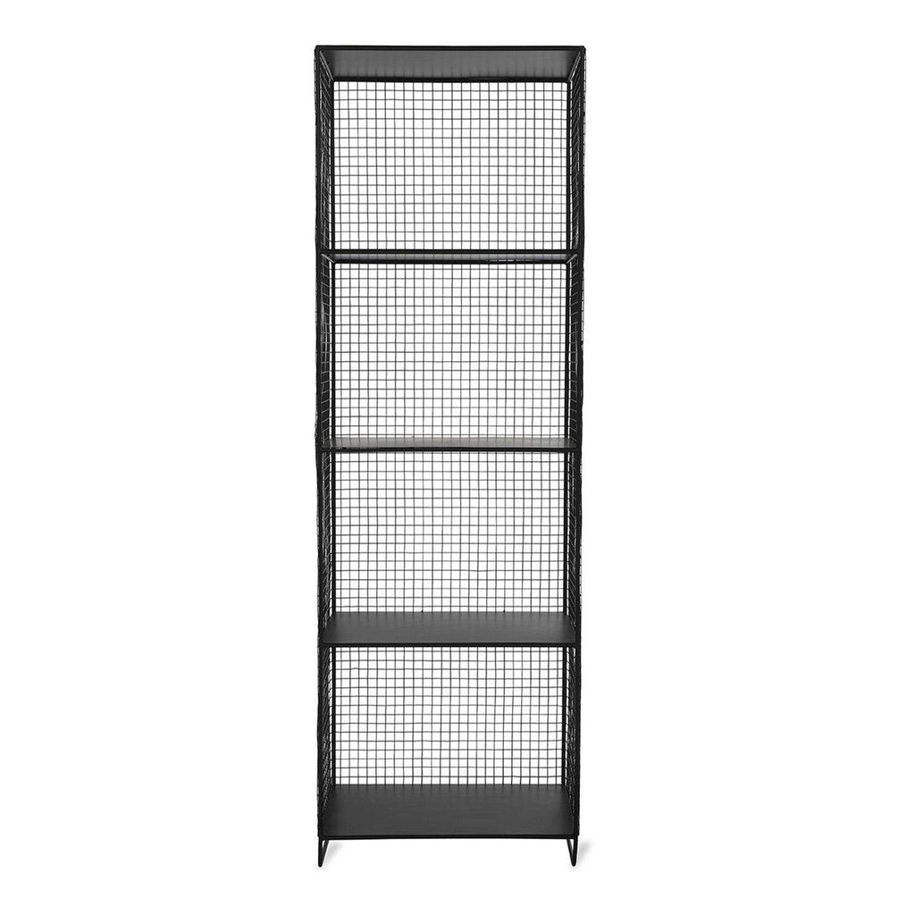 Hornton Storage Unit in Black Tall - Iron-Bookcases & Shelving-Yester Home