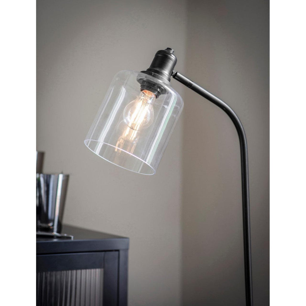 Hoxton Cylinder Floor Lamp in Black - Steel-Floor Lights-Yester Home