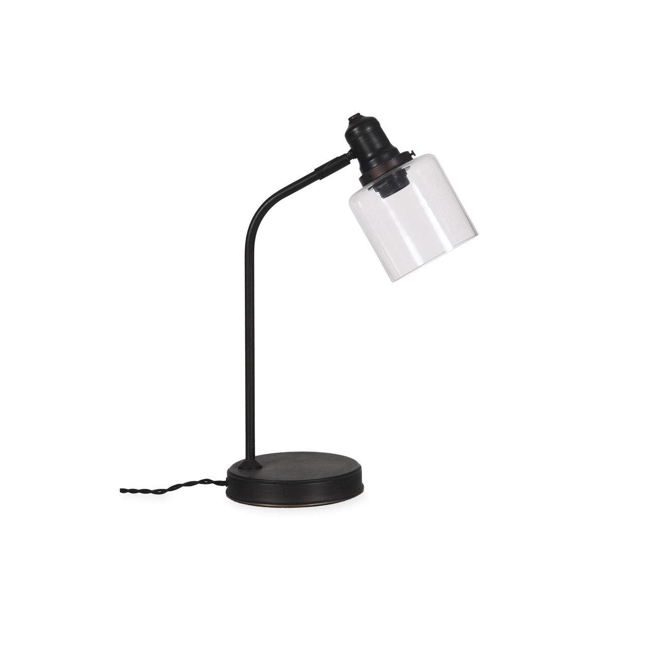 Hoxton Cylinder Table Lamp in Black - Steel-Table & Desk Lamps-Yester Home