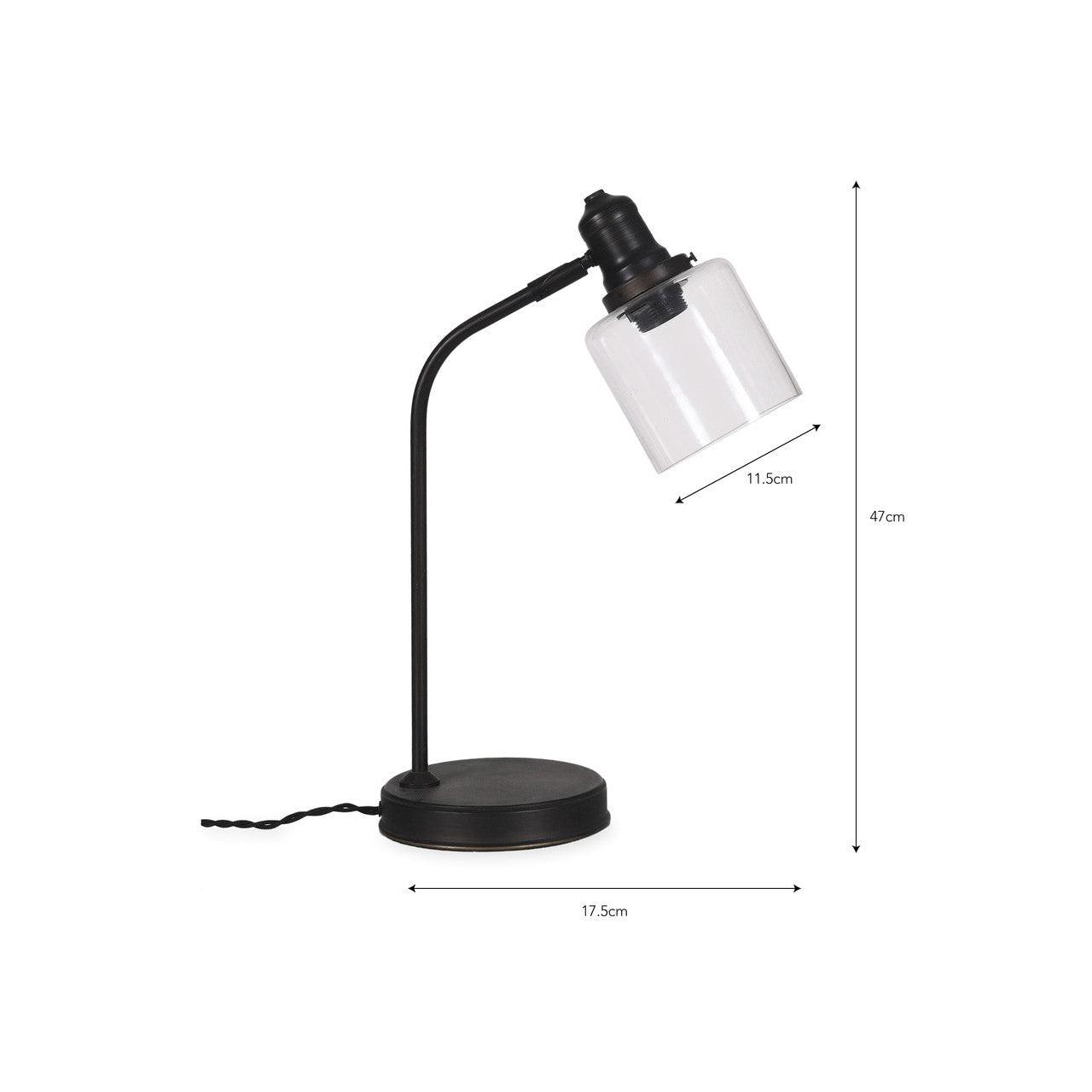 Hoxton Cylinder Table Lamp in Black - Steel-Table & Desk Lamps-Yester Home