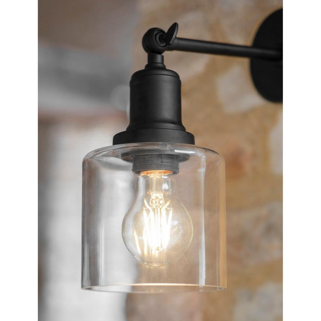 Hoxton Cylinder Wall Light in Black - Steel-Wall Lights-Yester Home