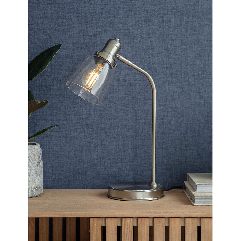 Hoxton Dome Table Lamp in Satin Nickel-Table & Desk Lamps-Yester Home