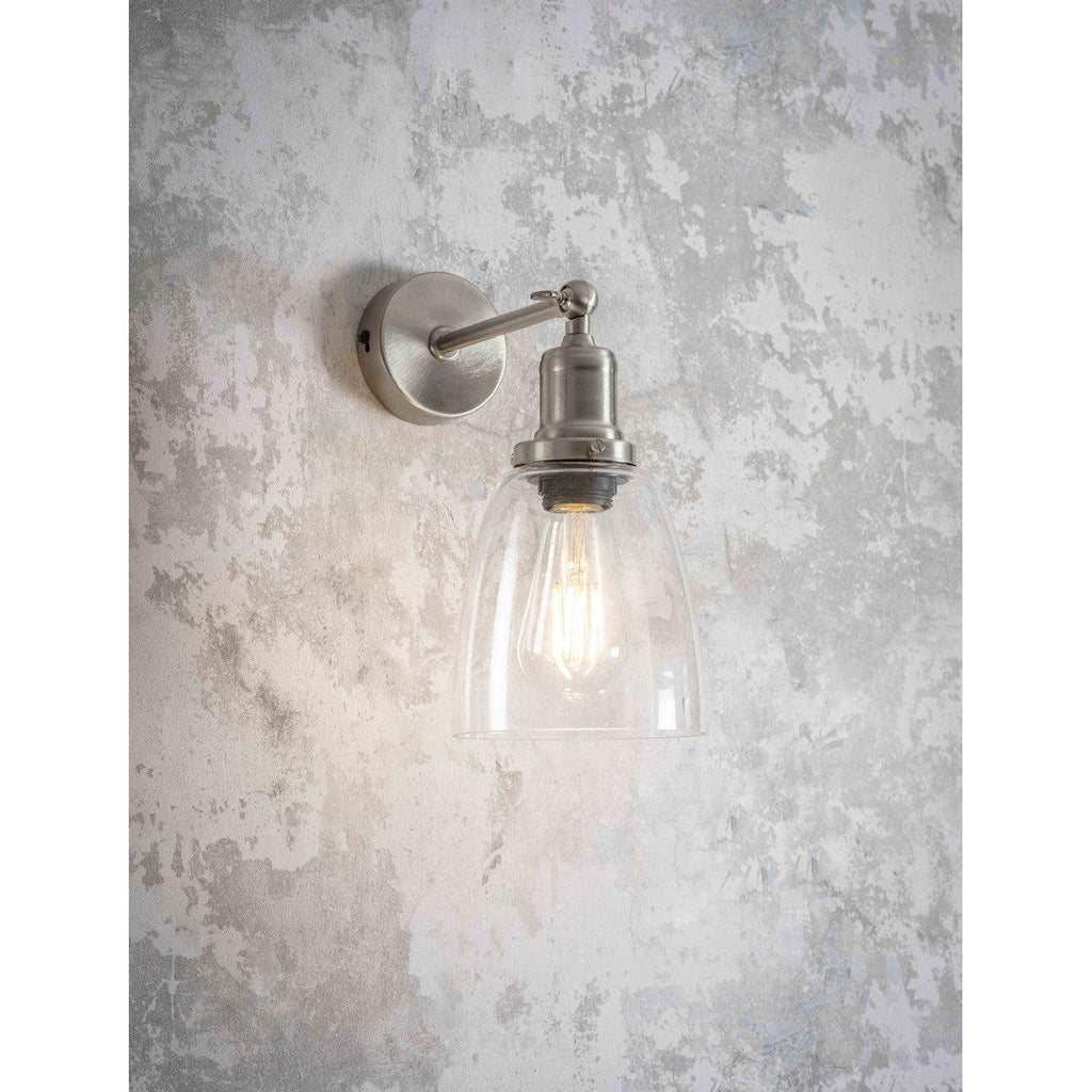 Hoxton Dome Wall Light - Satin Nickel-Wall Lights-Yester Home