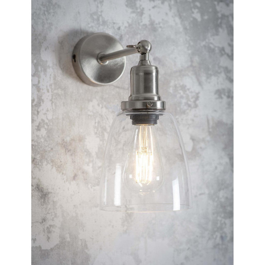 Hoxton Dome Wall Light - Satin Nickel-Wall Lights-Yester Home