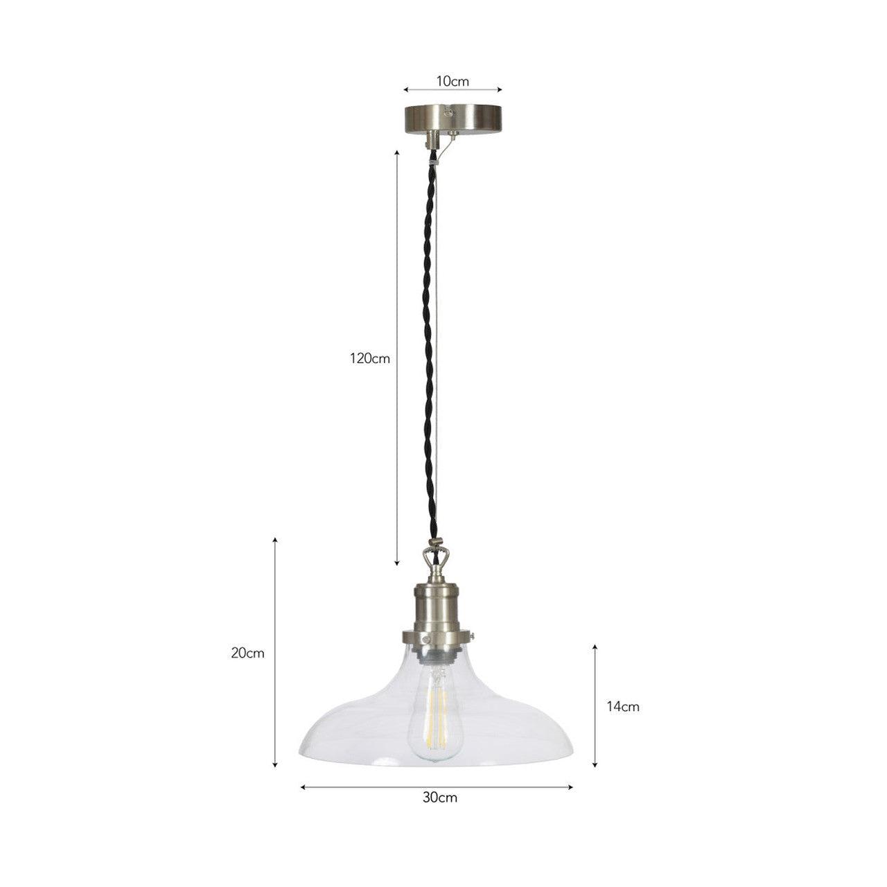 Hoxton Pendant Light, Large - Satin Nickel-Pendant & Ceiling Lights-Yester Home