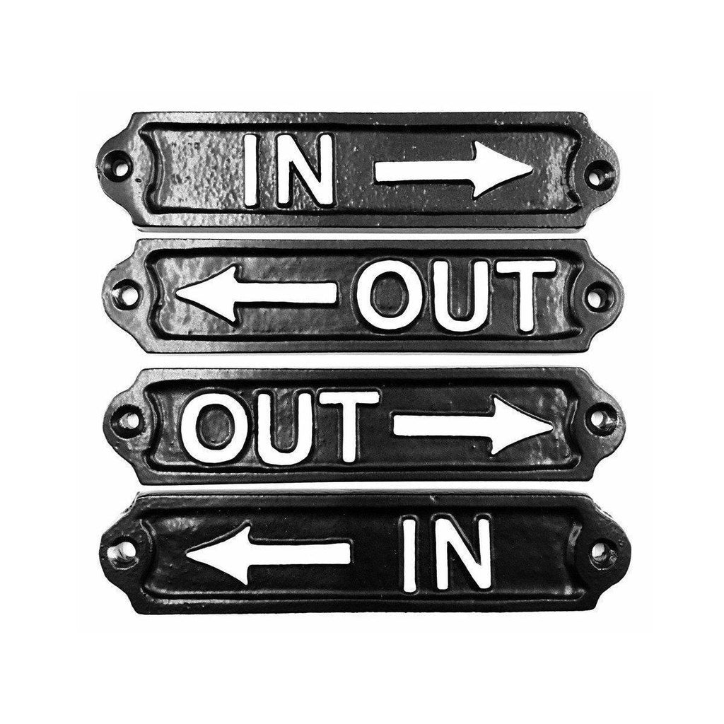 In & Out + Arrows Door Signs-Informative Signs-Yester Home