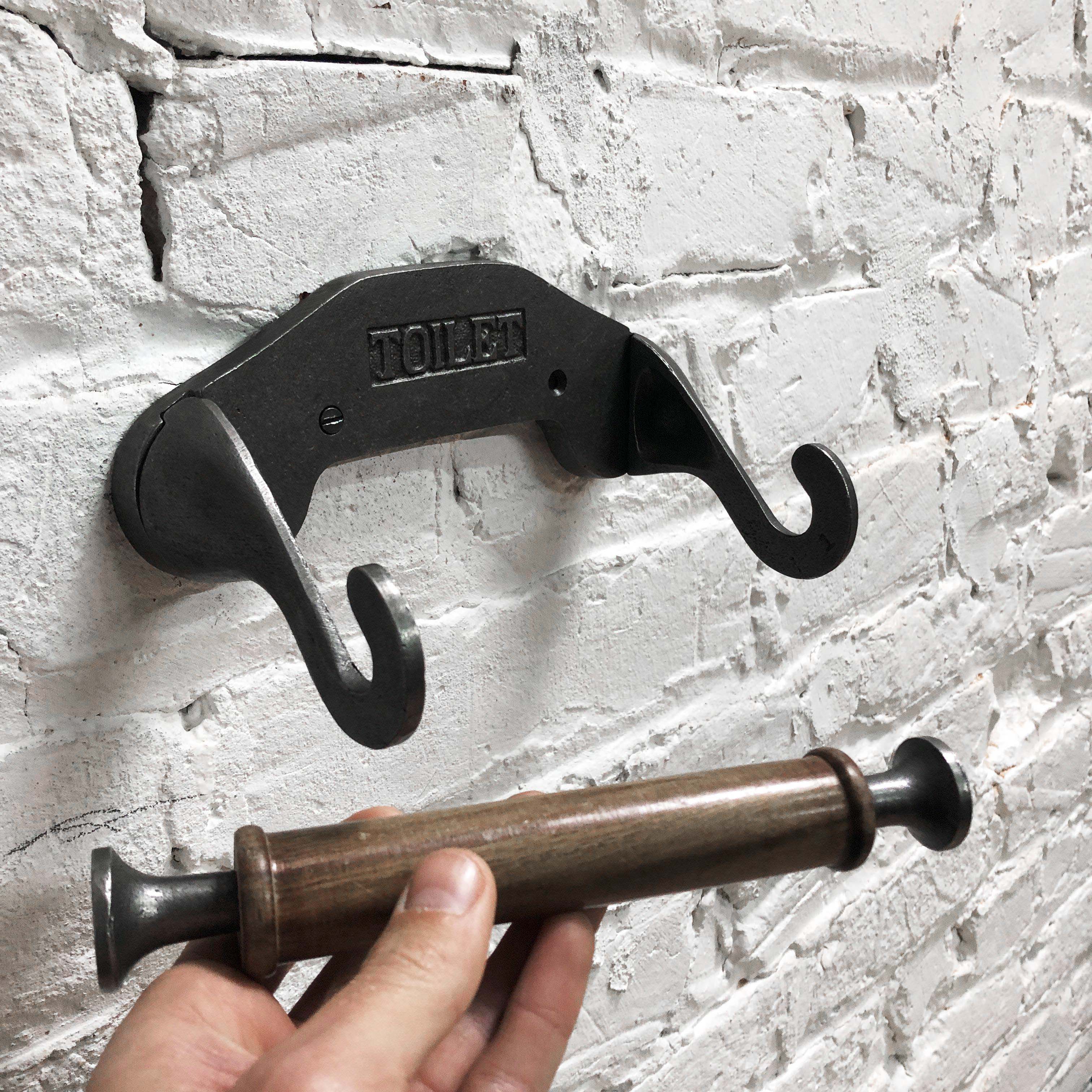 Industrial Hook Toilet Paper Holder-Toilet Paper Holders-Yester Home