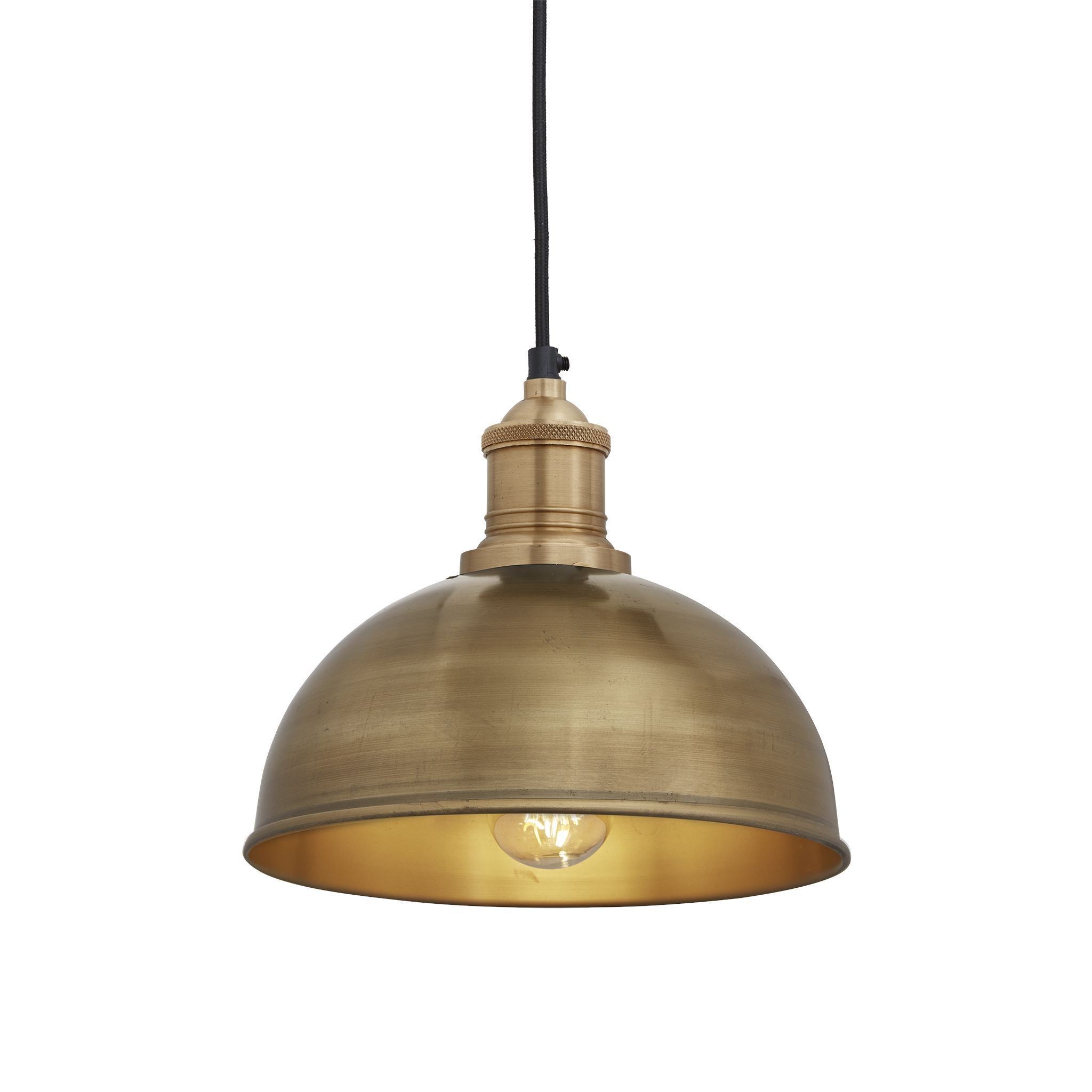 Industville Brooklyn Dome Pendant - 8 Inch - Brass-Ceiling Lights-Yester Home