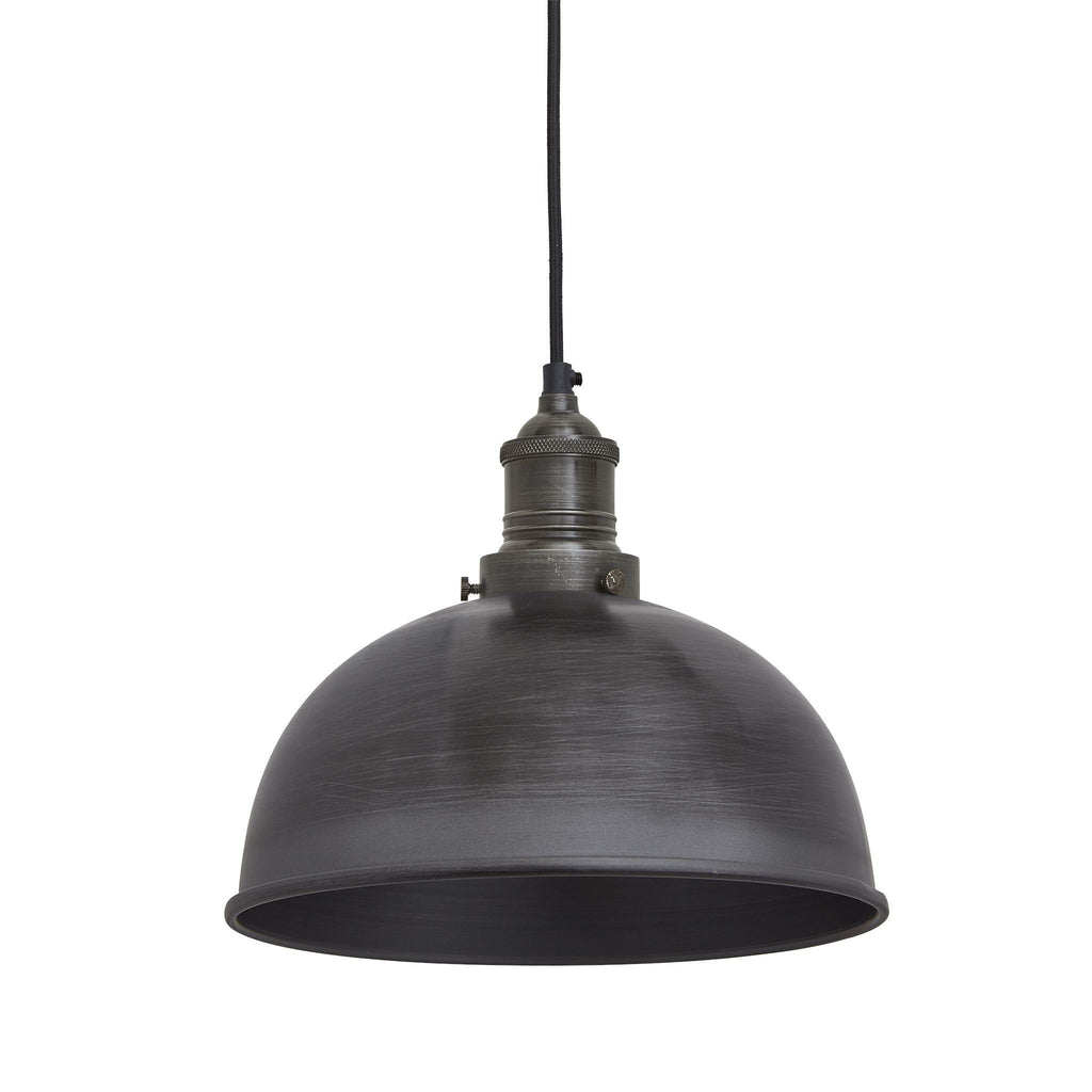 Industville Brooklyn Dome Pendant - 8 Inch - Pewter-Ceiling Lights-Yester Home