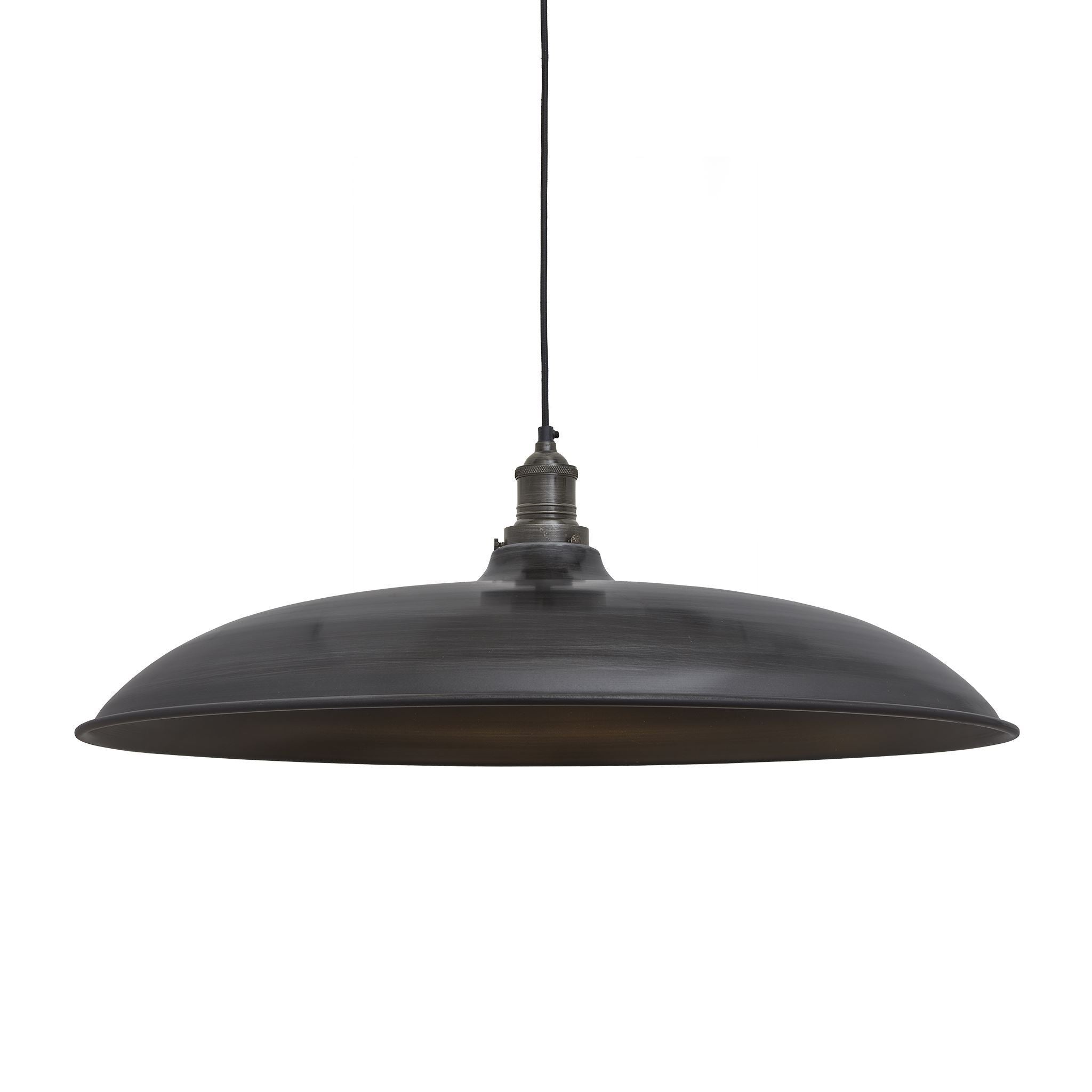 Industville Brooklyn Giant Bowl Pendant - 24 Inch - Pewter-Ceiling Lights-Yester Home