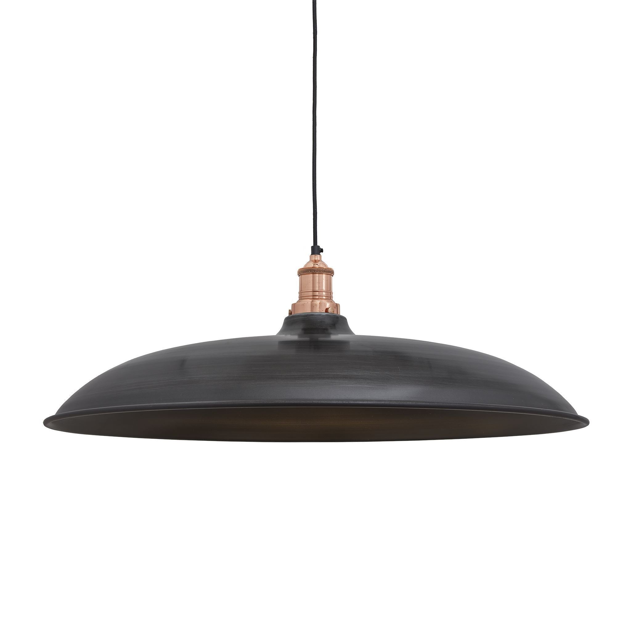 Industville Brooklyn Giant Bowl Pendant - 24 Inch - Pewter-Ceiling Lights-Yester Home