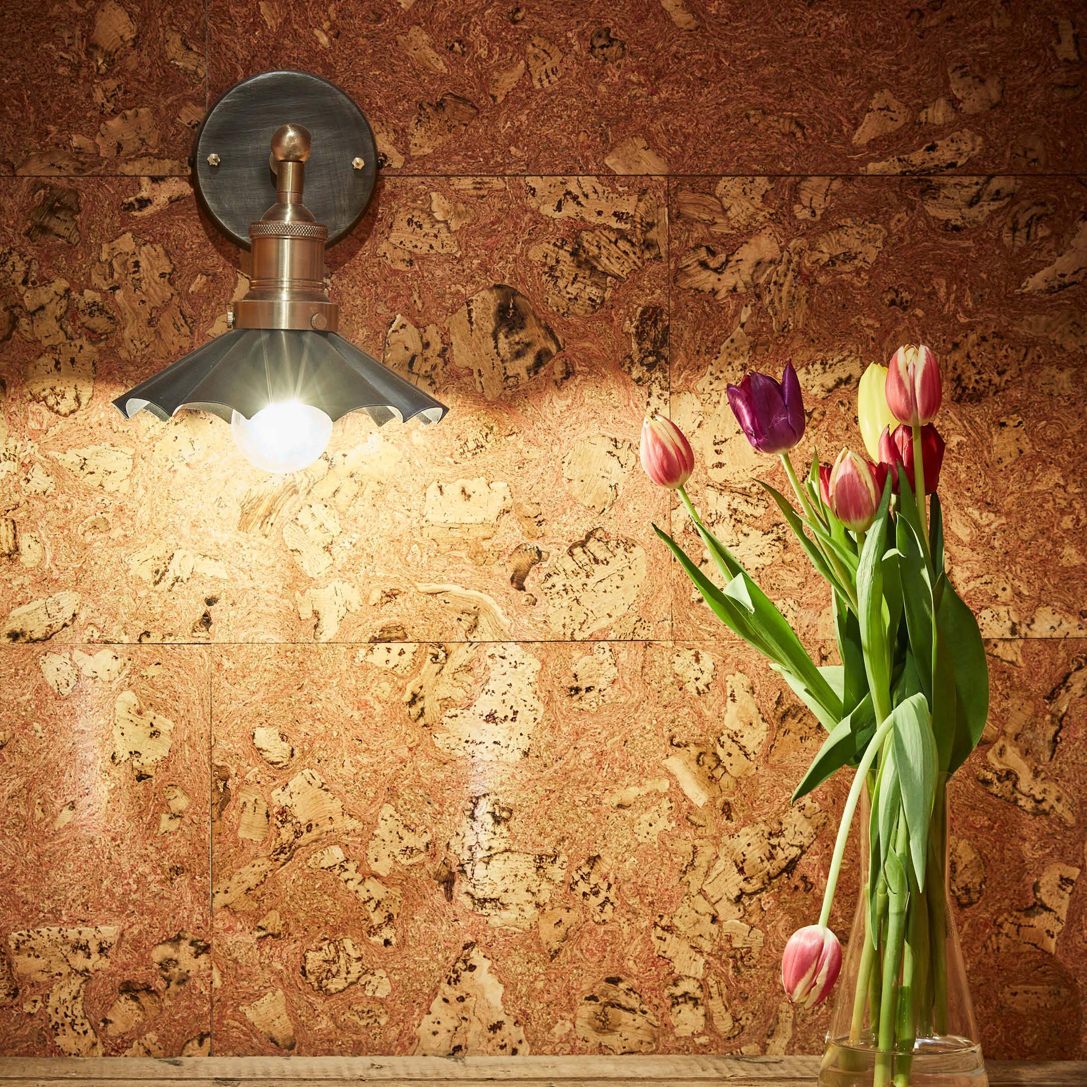 Industville Brooklyn Umbrella Wall Light - 8 Inch - Pewter-Wall Lights-Yester Home