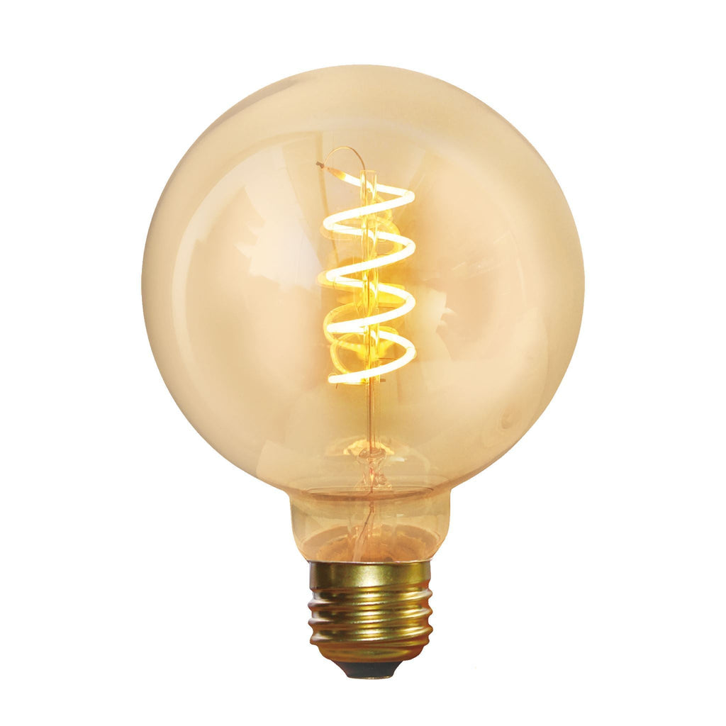 Industville Vintage LED Spiral Edison Bulb - 5W E27 Small Globe G95-LED Filament Bulbs-Yester Home