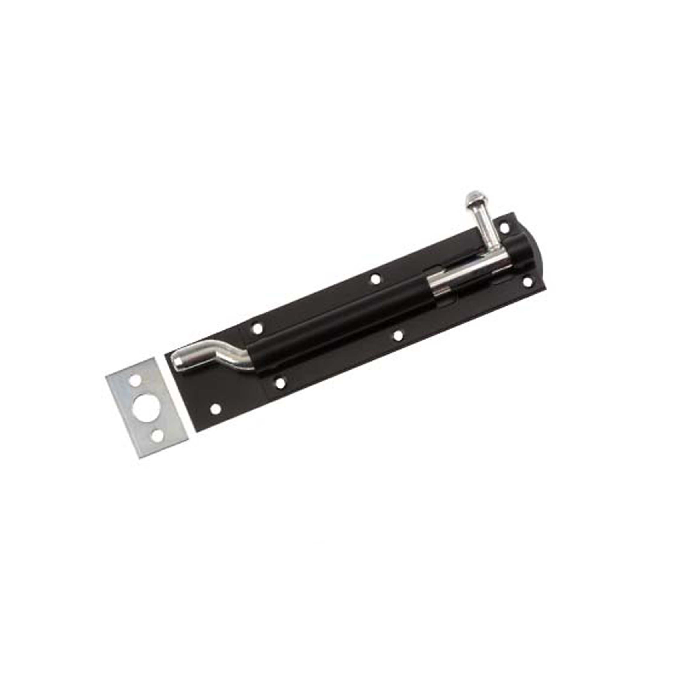 Iron Barrel Bolt - Necked 8" Black-Latches & Bolts-Yester Home