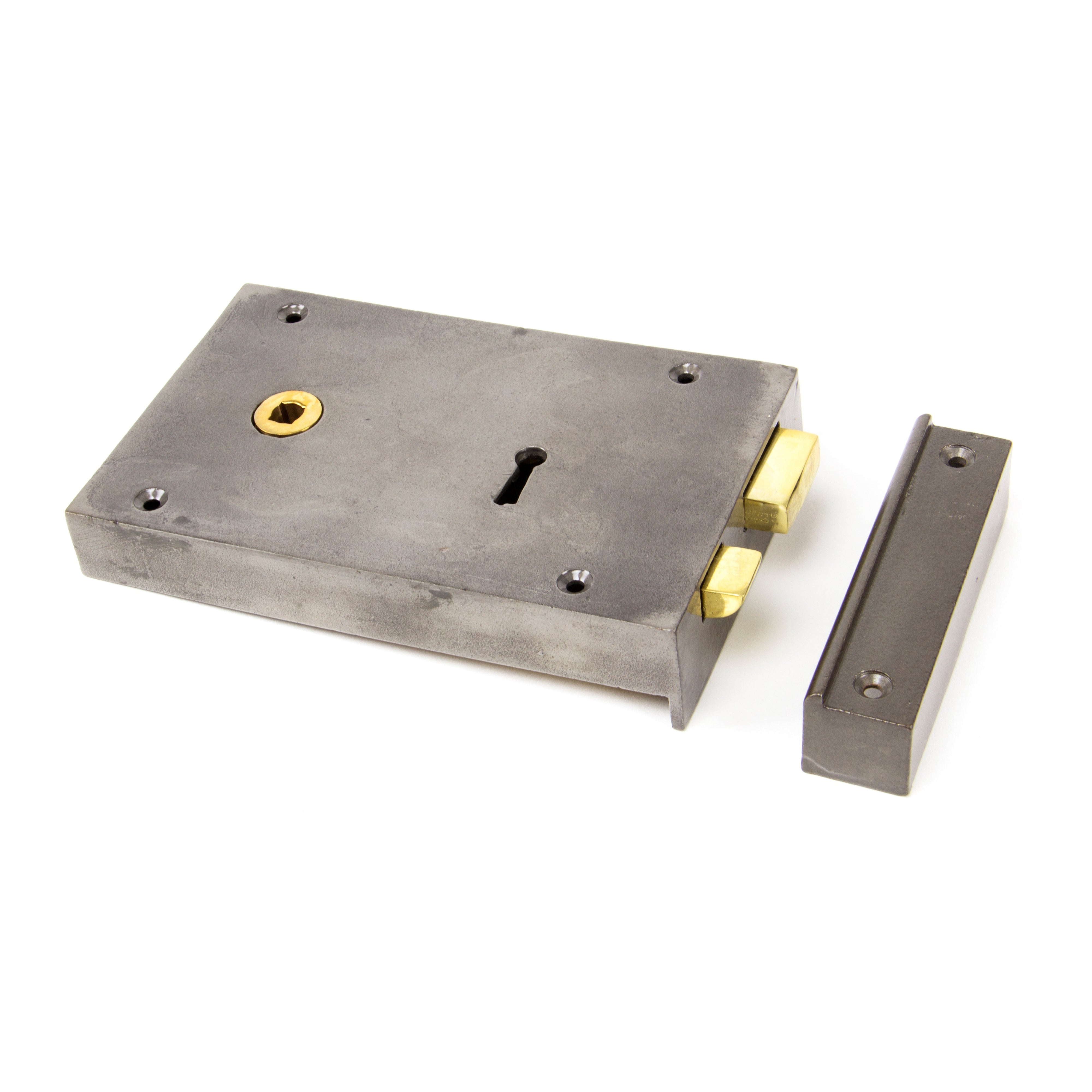 Iron Left Hand Rim Lock - Large | From The Anvil-Rim Locks & Latches-Yester Home