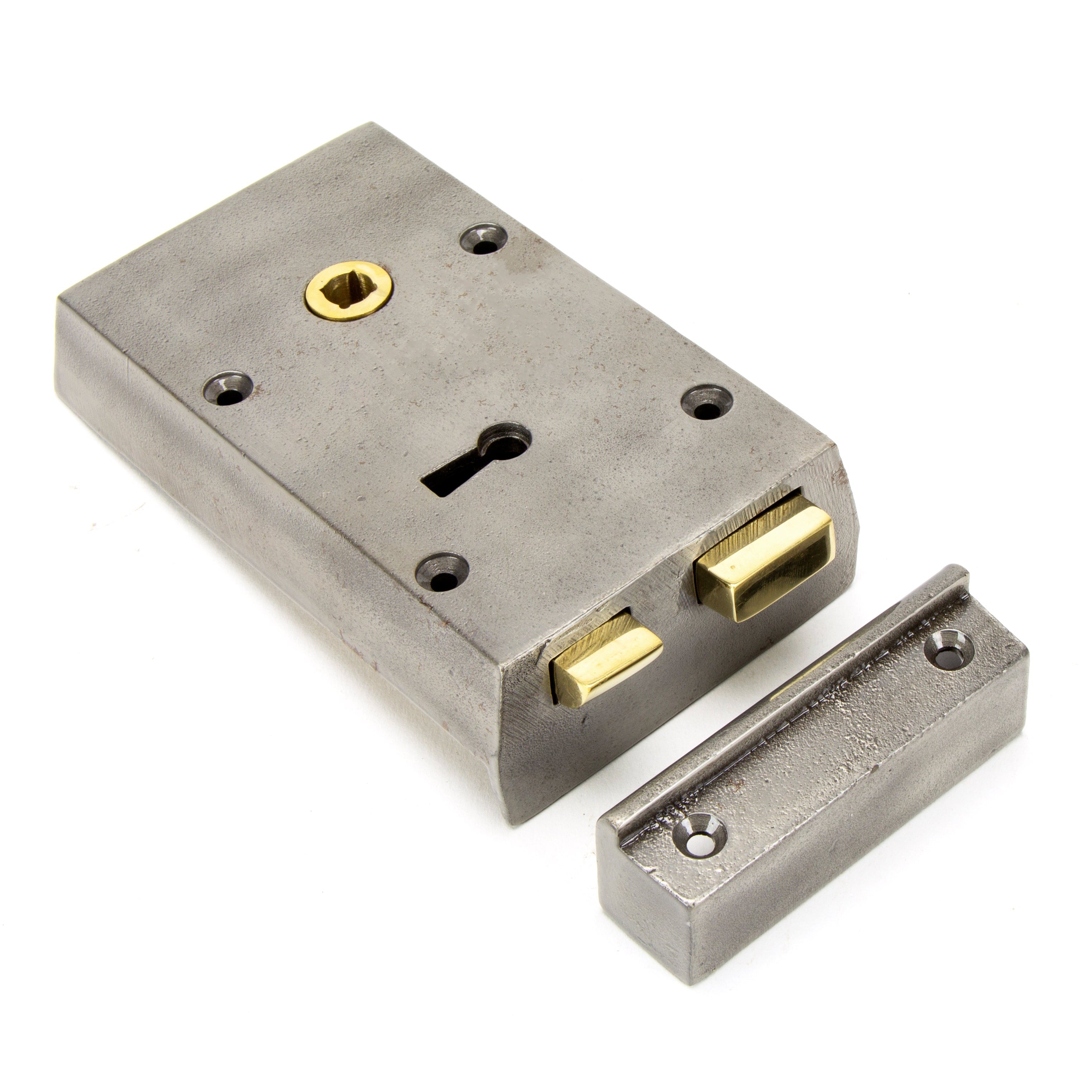 Iron Left Hand Rim Lock - Small | From The Anvil-Rim Locks & Latches-Yester Home