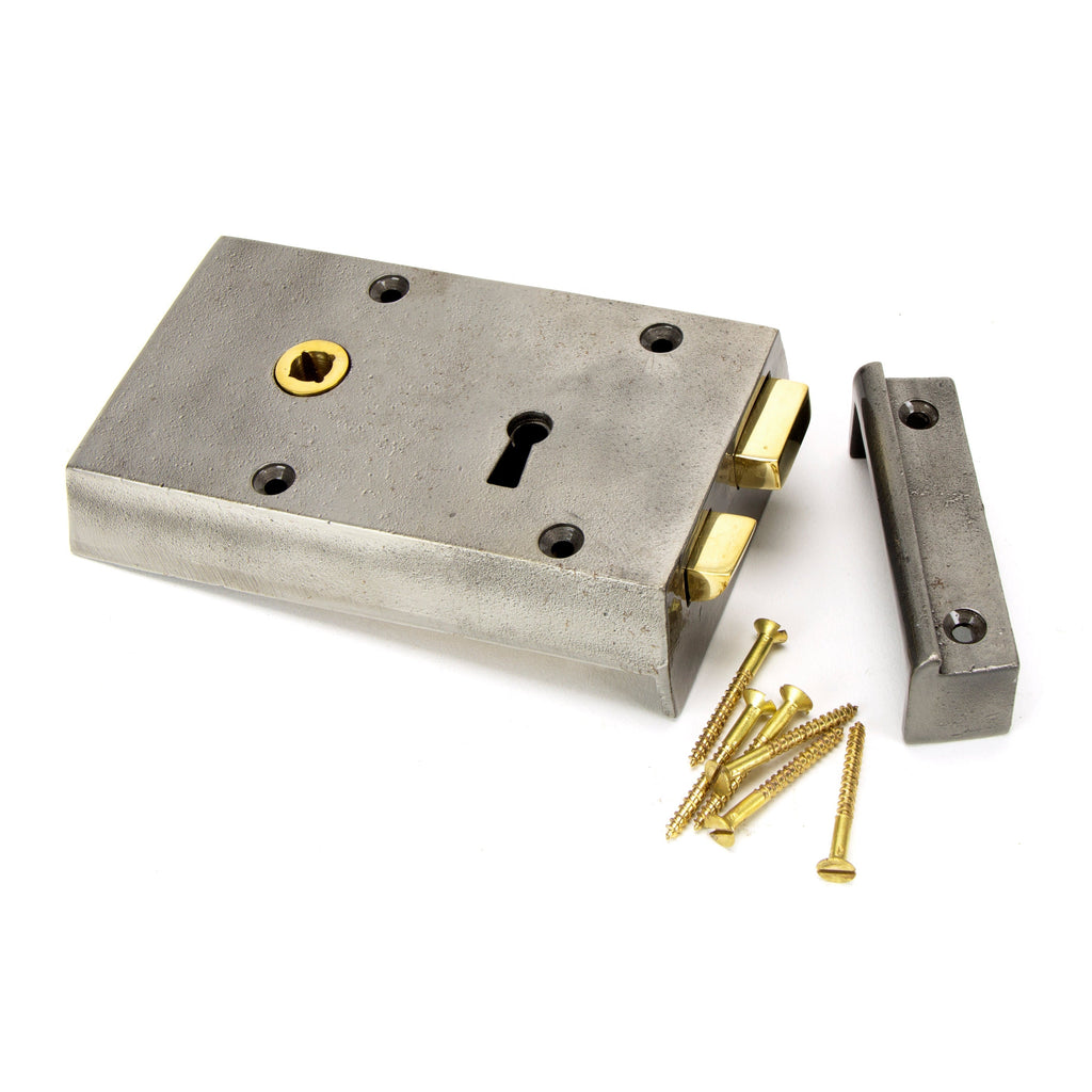 Iron Left Hand Rim Lock - Small | From The Anvil-Rim Locks & Latches-Yester Home