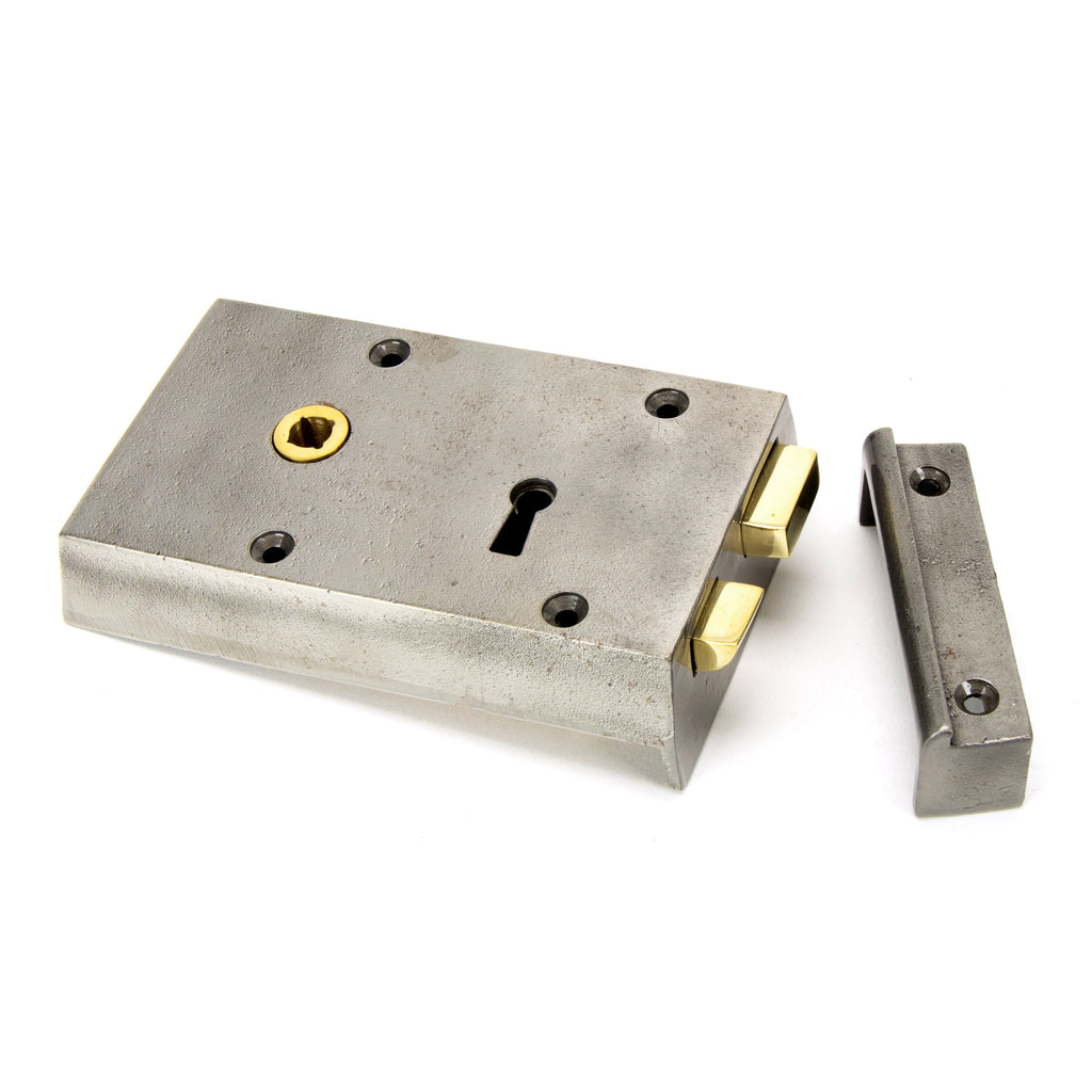 Iron Left Hand Rim Lock - Small | From The Anvil-Rim Locks & Latches-Yester Home