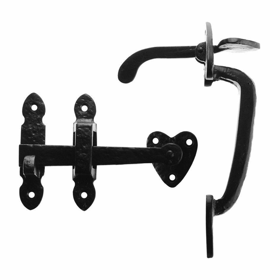 Iron Suffolk Thumblatch Set · Heart 7118 ·-Thumb Latches-Yester Home