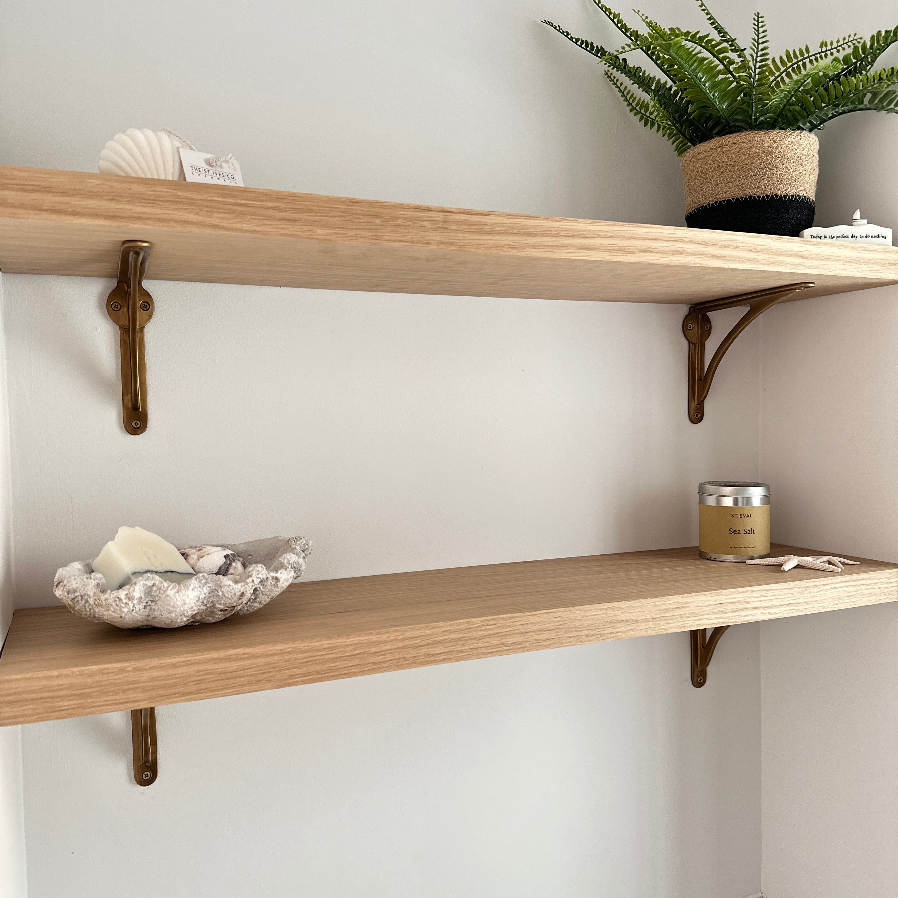 Ironbridge Aged Brass Shelf Brackets | 4.5/6/7/8/10"-Brass Shelf Brackets-Yester Home