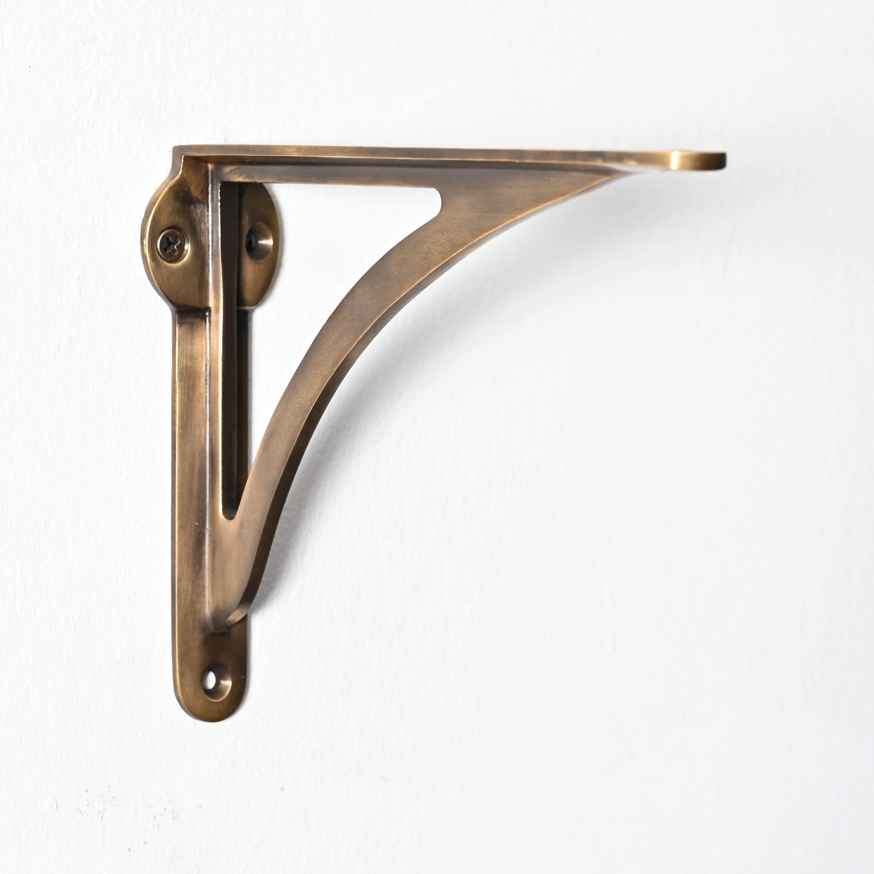 Ironbridge Aged Brass Shelf Brackets | 4.5/6/7/8/10" - Brass Shelf Brackets - Yester Home - Yester Home