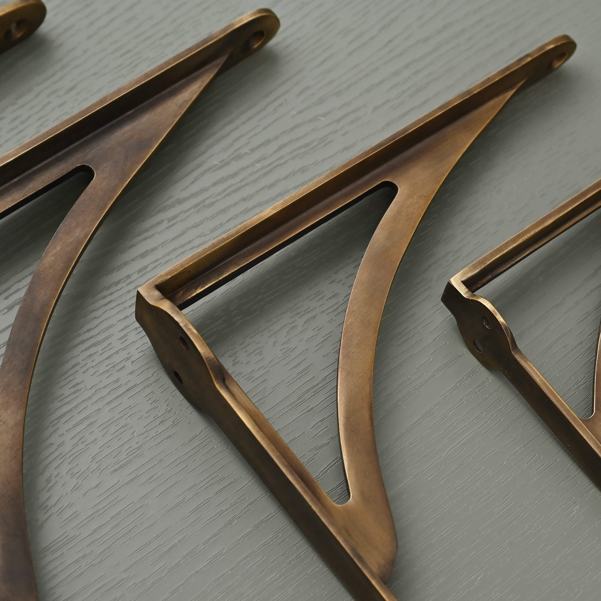 Ironbridge Aged Brass Shelf Brackets | 4.5/6/7/8/10" - Brass Shelf Brackets - Yester Home - Yester Home