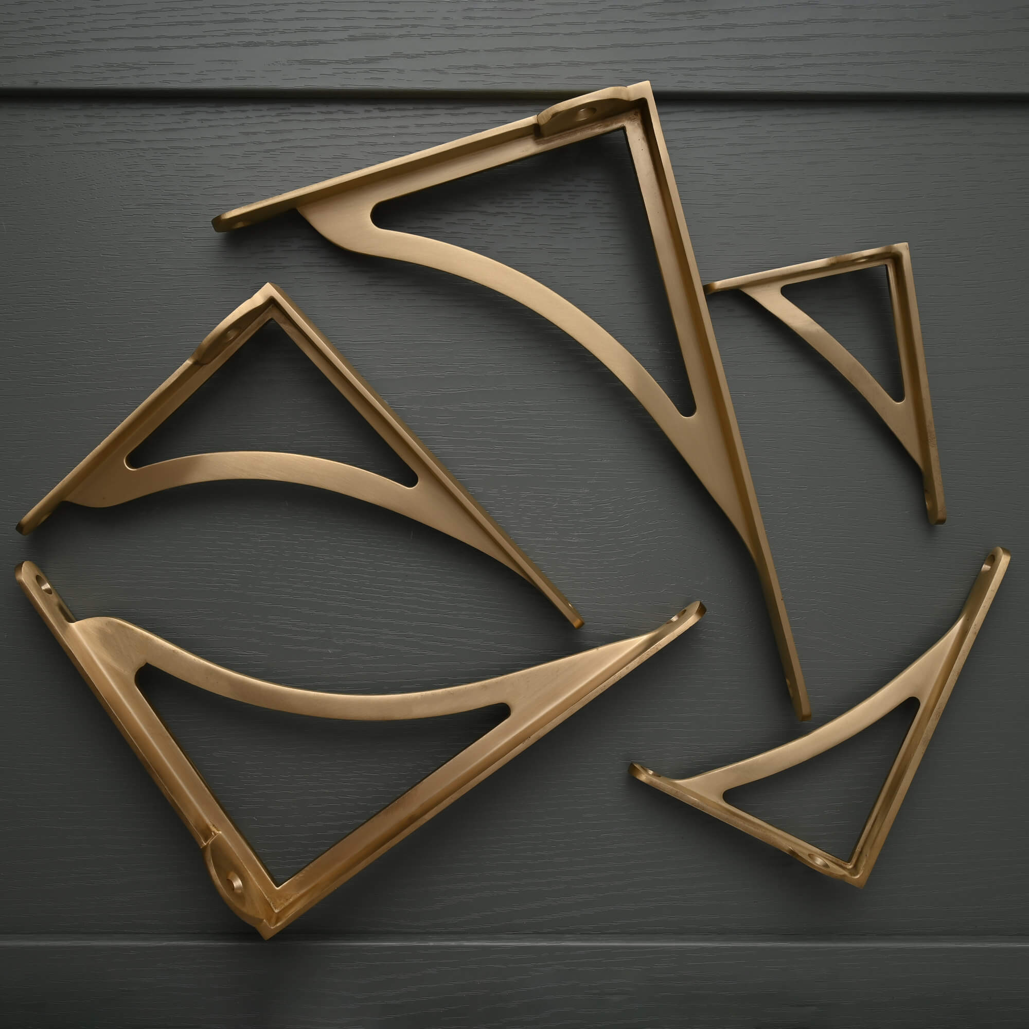 Ironbridge Brushed Satin Brass Shelf Brackets | 4.5/6/7/8/10" - Brass Shelf Brackets - Yester Home - Yester Home