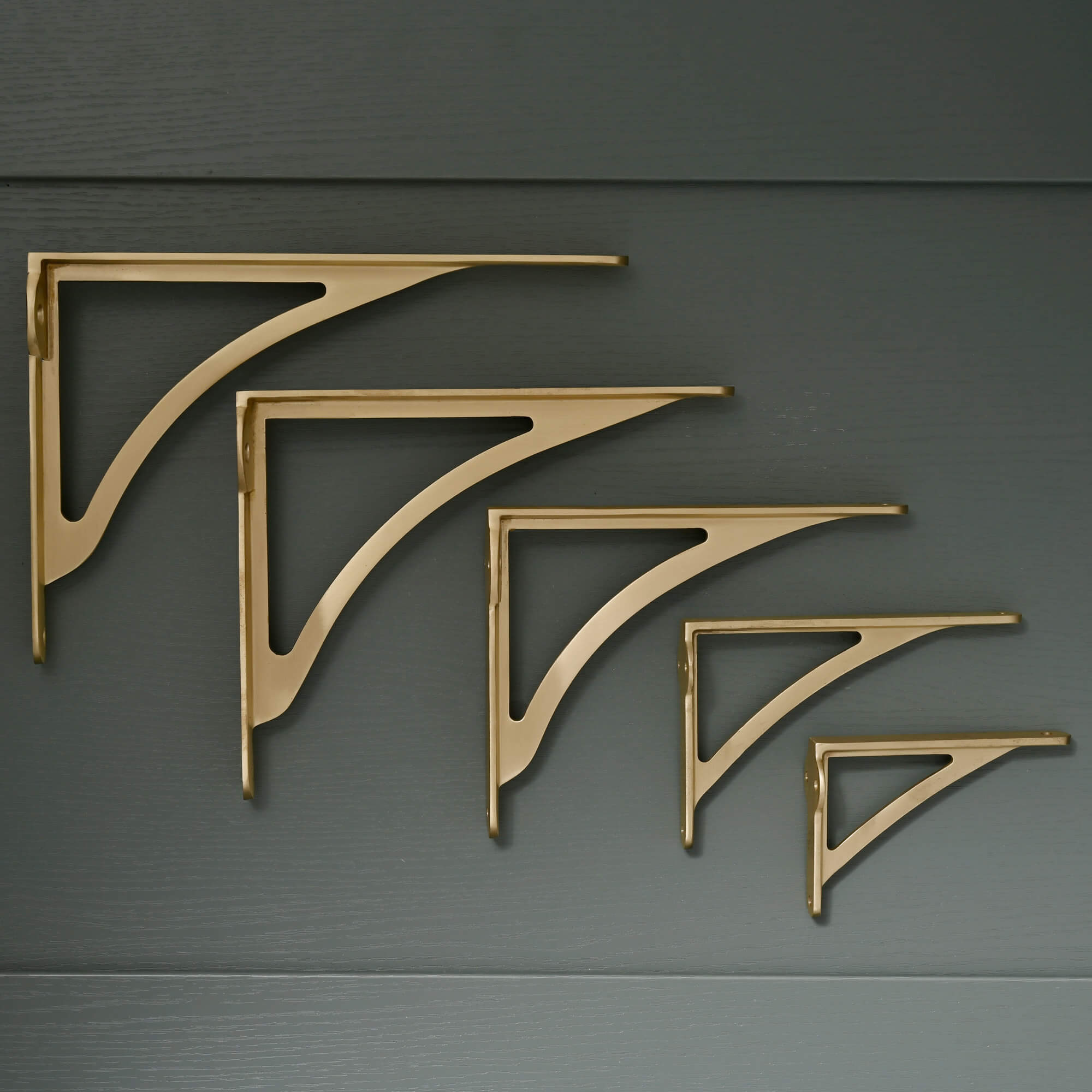 Ironbridge Brushed Satin Brass Shelf Brackets | 4.5/6/7/8/10" - Brass Shelf Brackets - Yester Home - Yester Home
