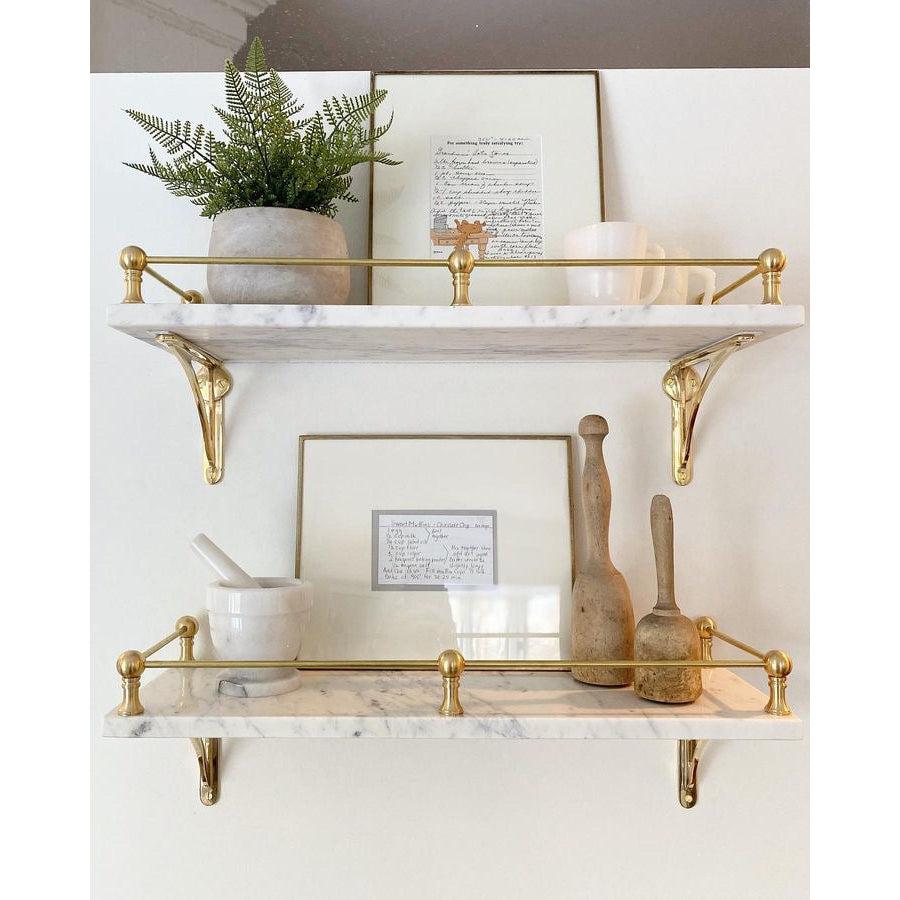 Ironbridge Polished Brass Shelf Brackets | 4.5/6/7/8/10"-Brass Shelf Brackets-Yester Home
